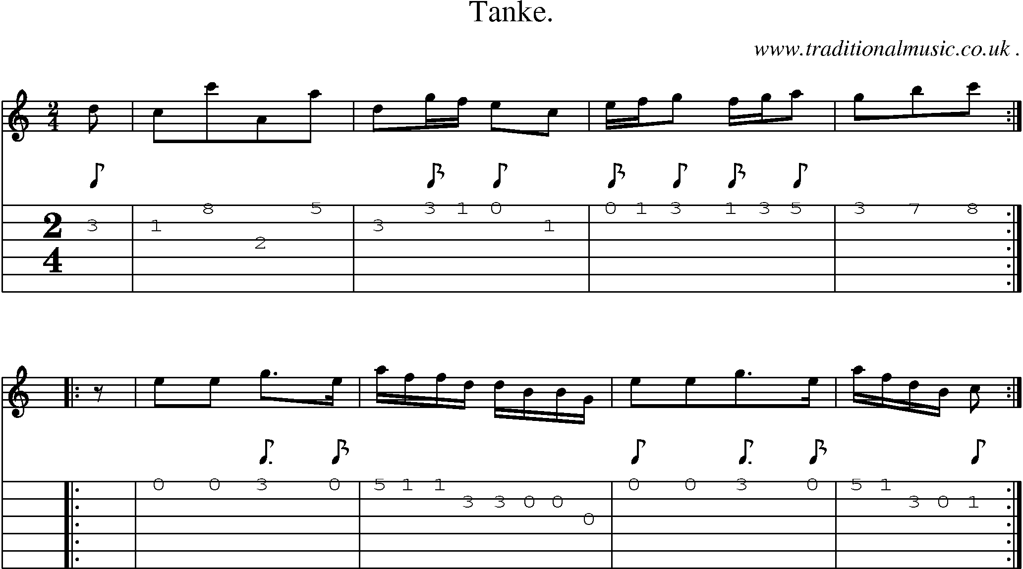 Sheet-Music and Guitar Tabs for Tanke