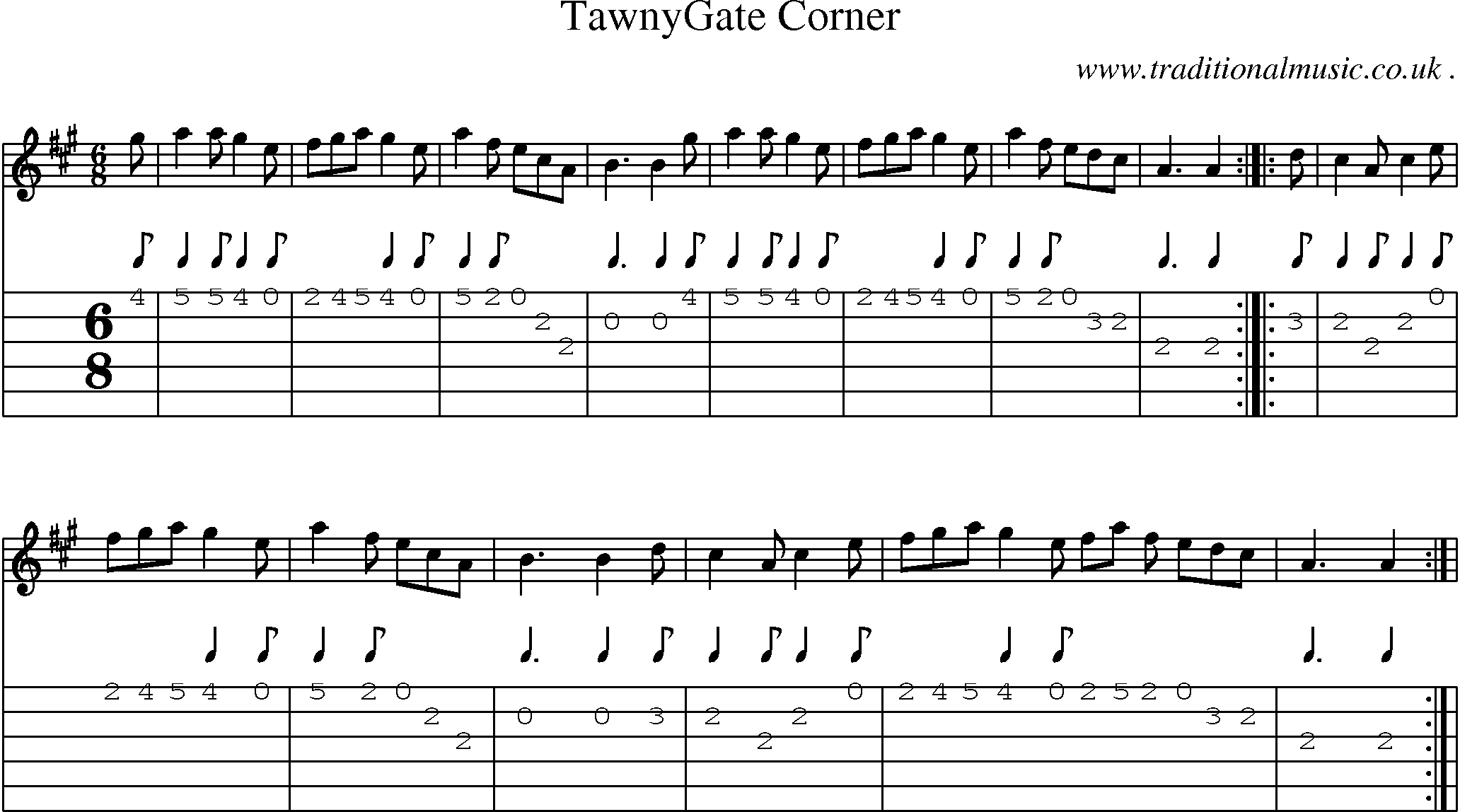 Sheet-Music and Guitar Tabs for Tawnygate Corner