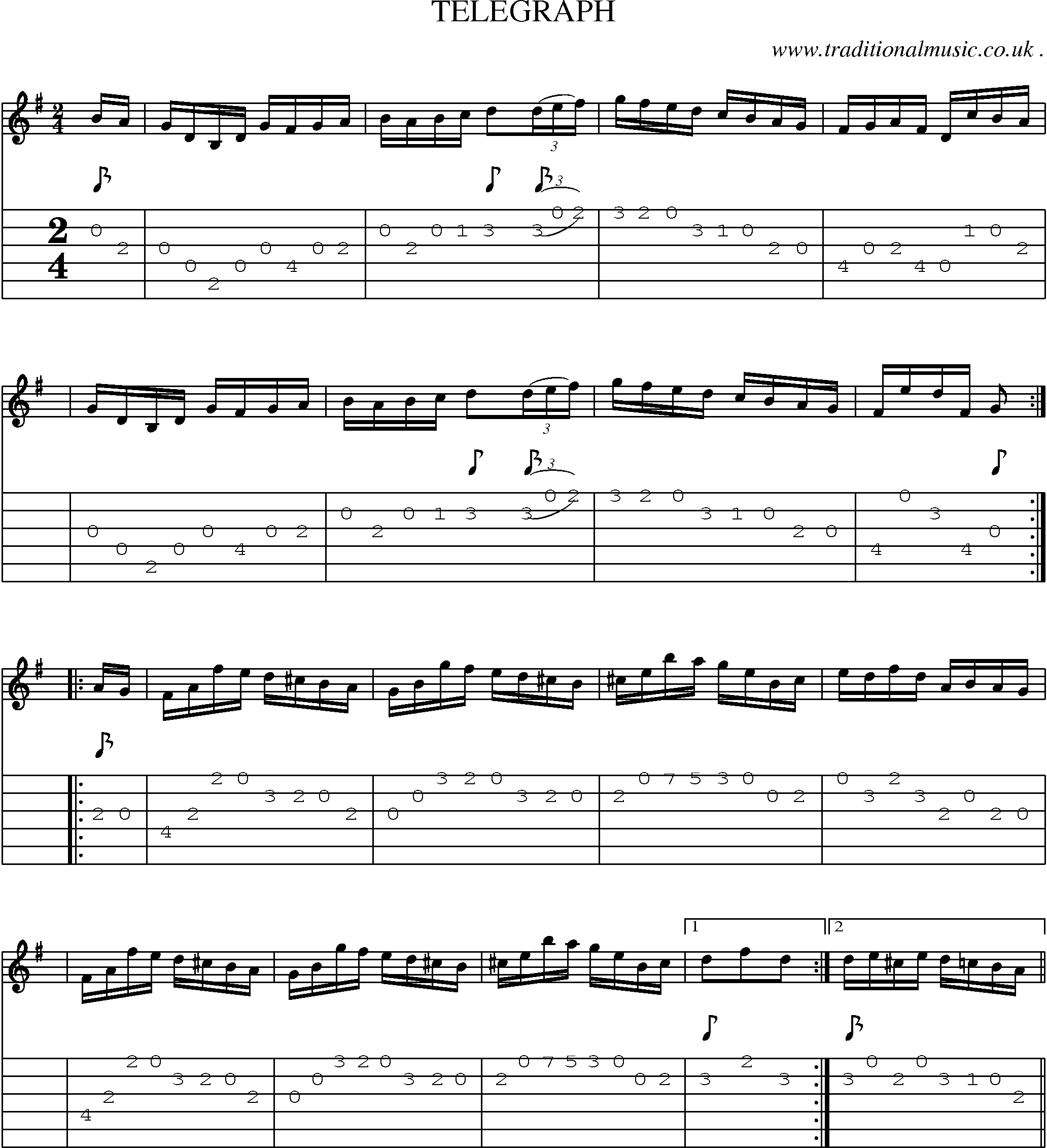 Sheet-Music and Guitar Tabs for Telegraph