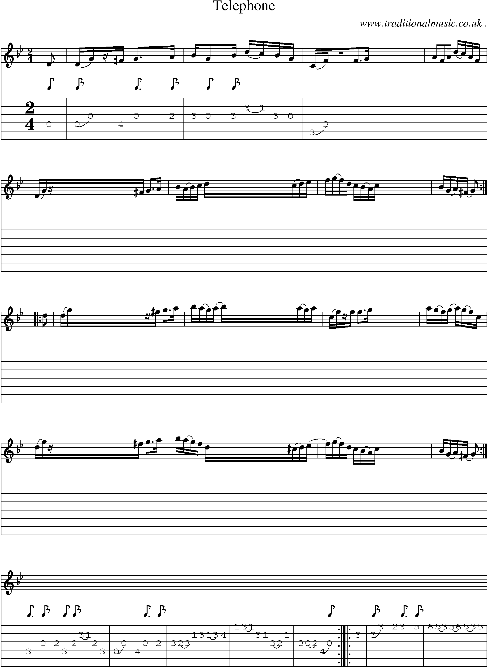 Sheet-Music and Guitar Tabs for Telephone