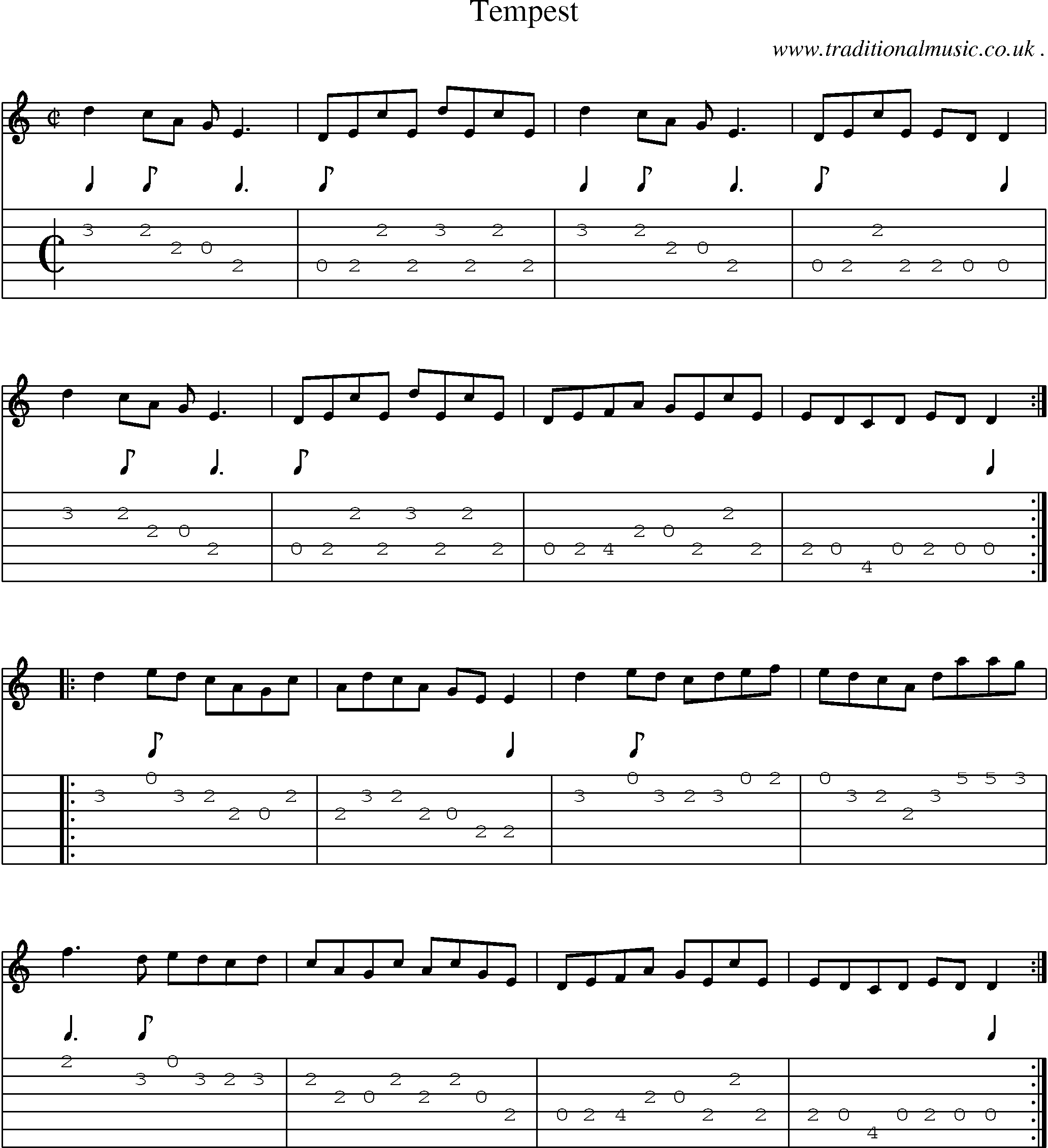 Sheet-Music and Guitar Tabs for Tempest