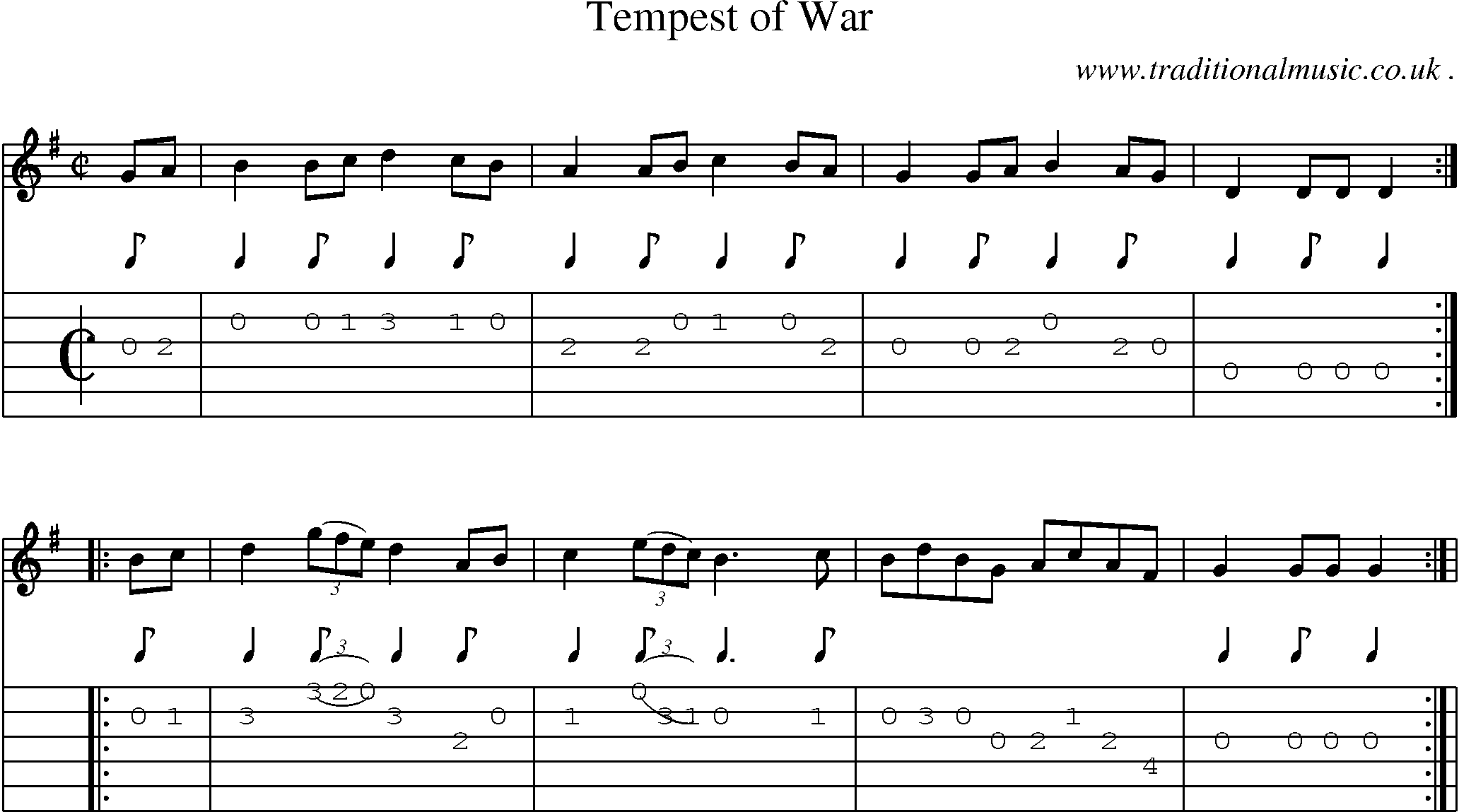 Sheet-Music and Guitar Tabs for Tempest Of War