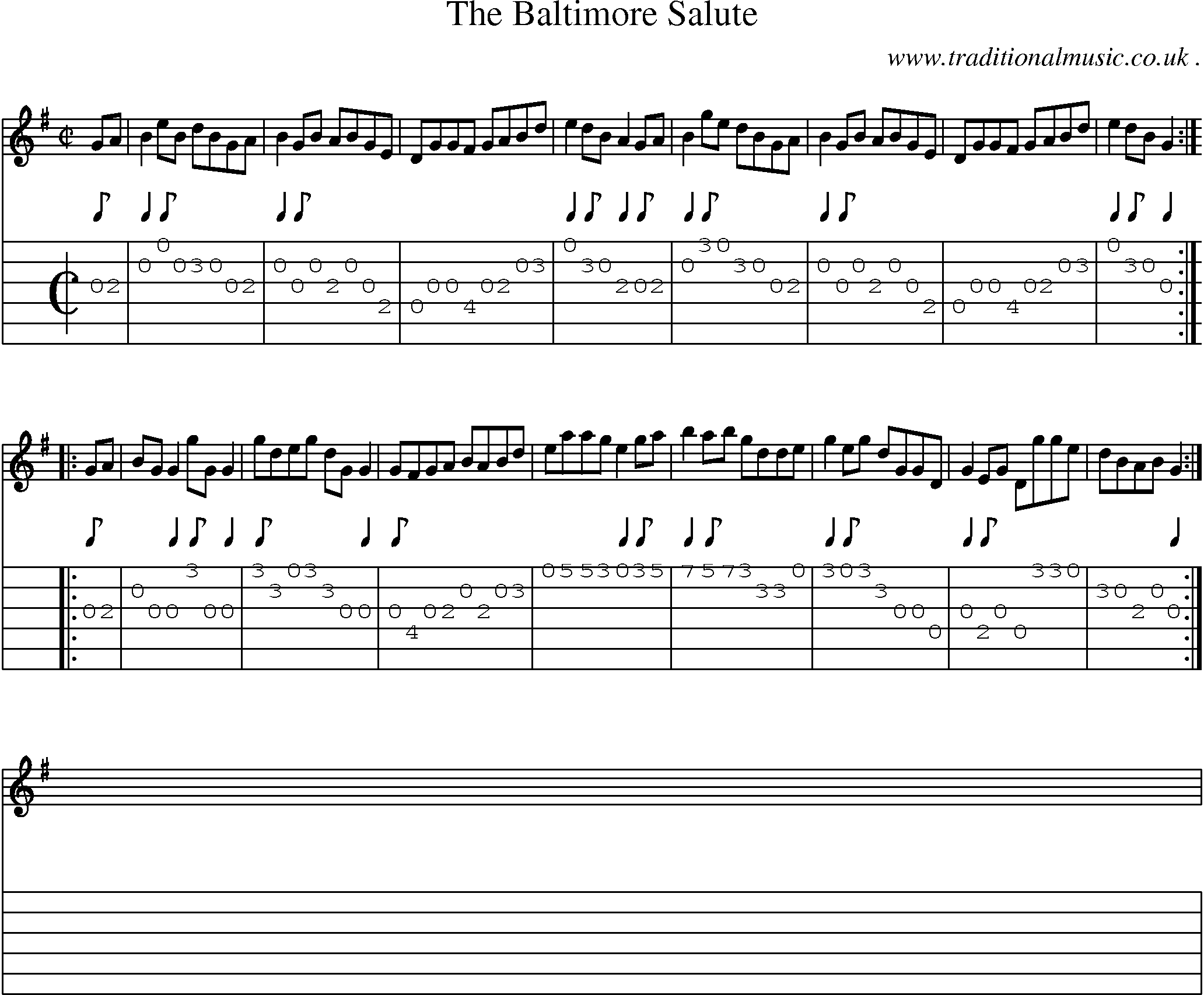 Sheet-Music and Guitar Tabs for The Baltimore Salute