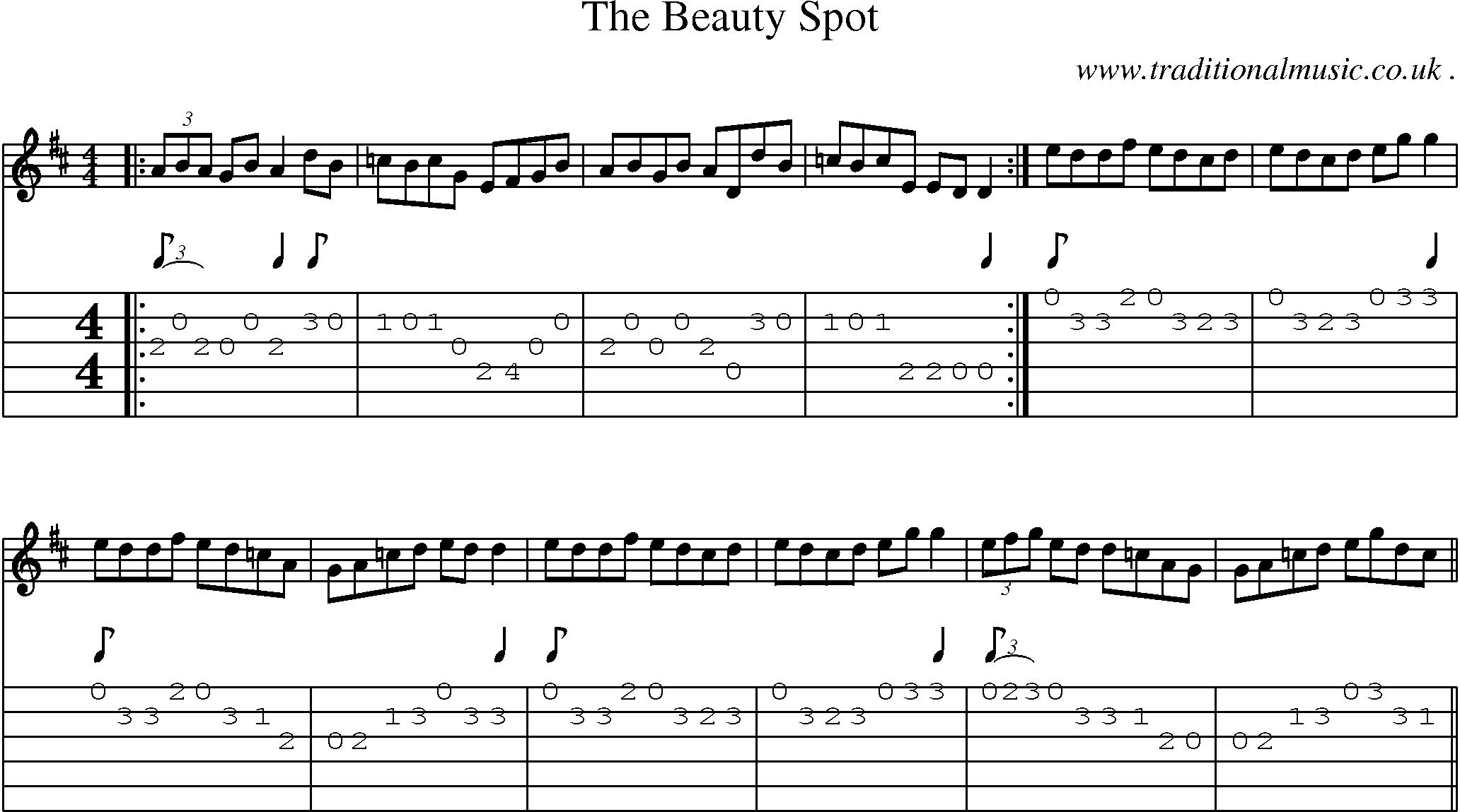 Sheet-Music and Guitar Tabs for The Beauty Spot