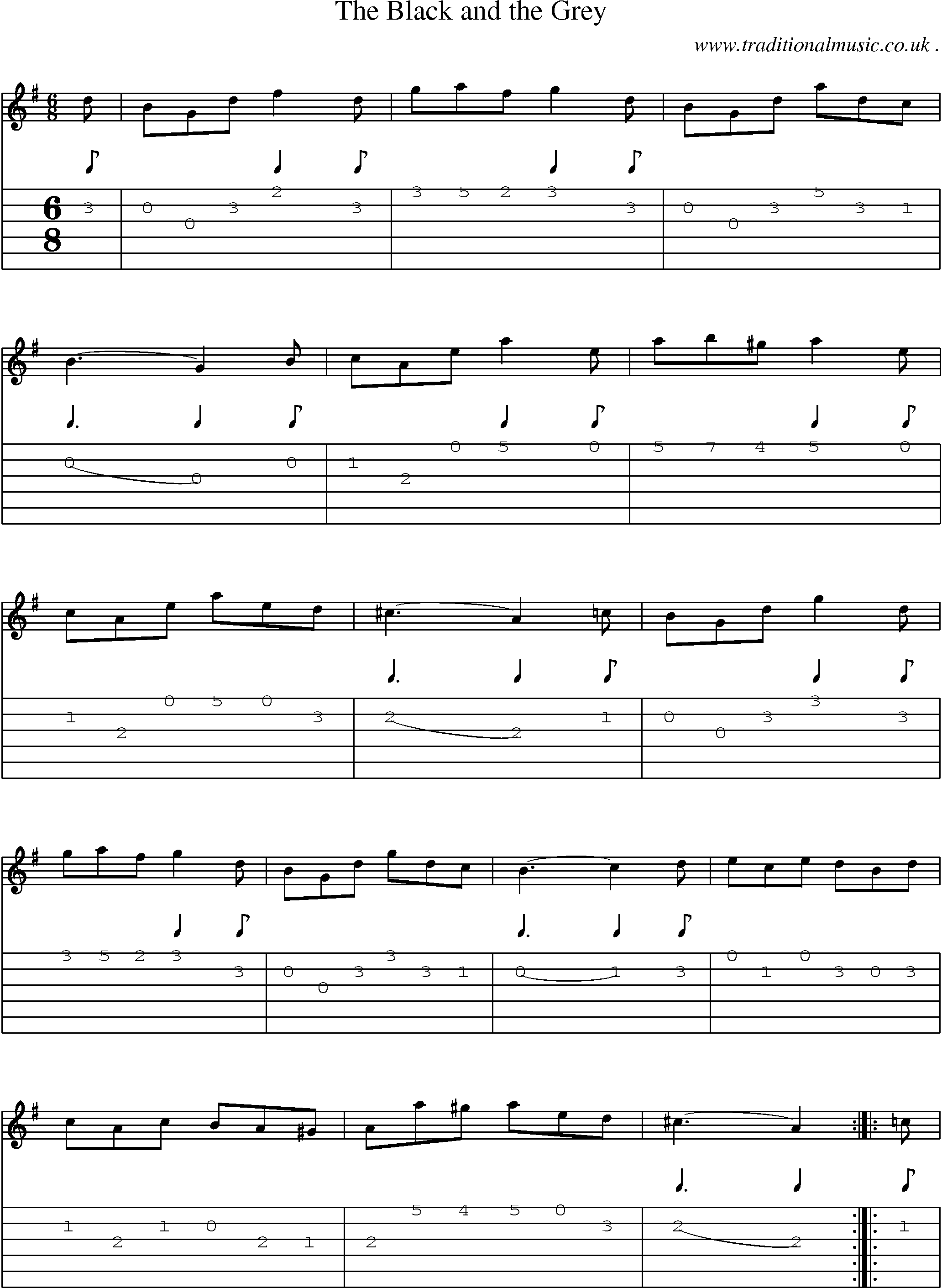Sheet-Music and Guitar Tabs for The Black And The Grey