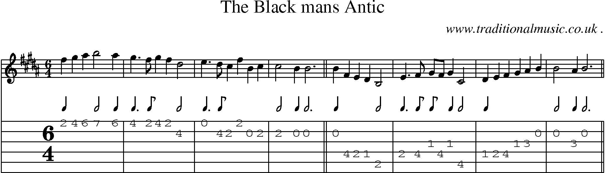 Sheet-Music and Guitar Tabs for The Black Mans Antic