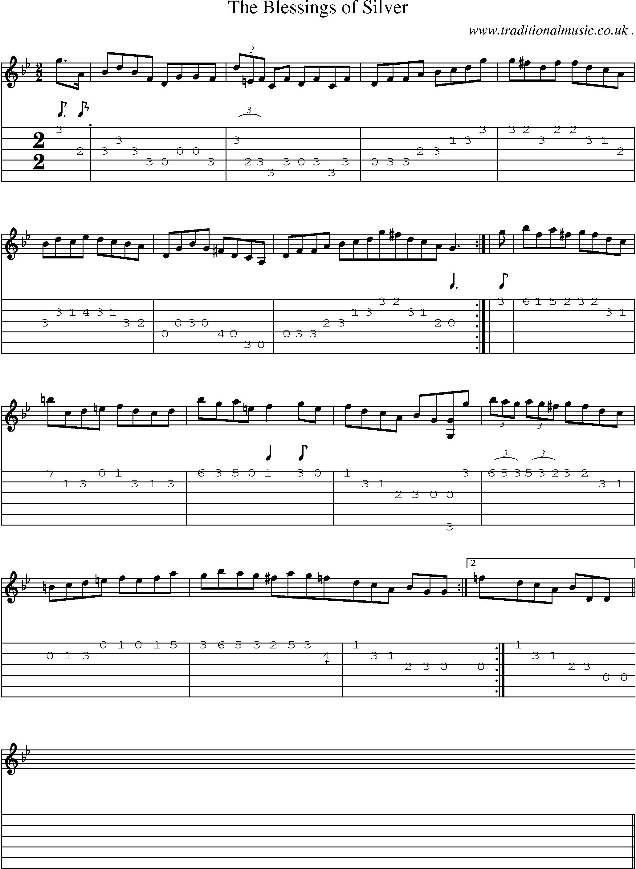 Sheet-Music and Guitar Tabs for The Blessings Of Silver