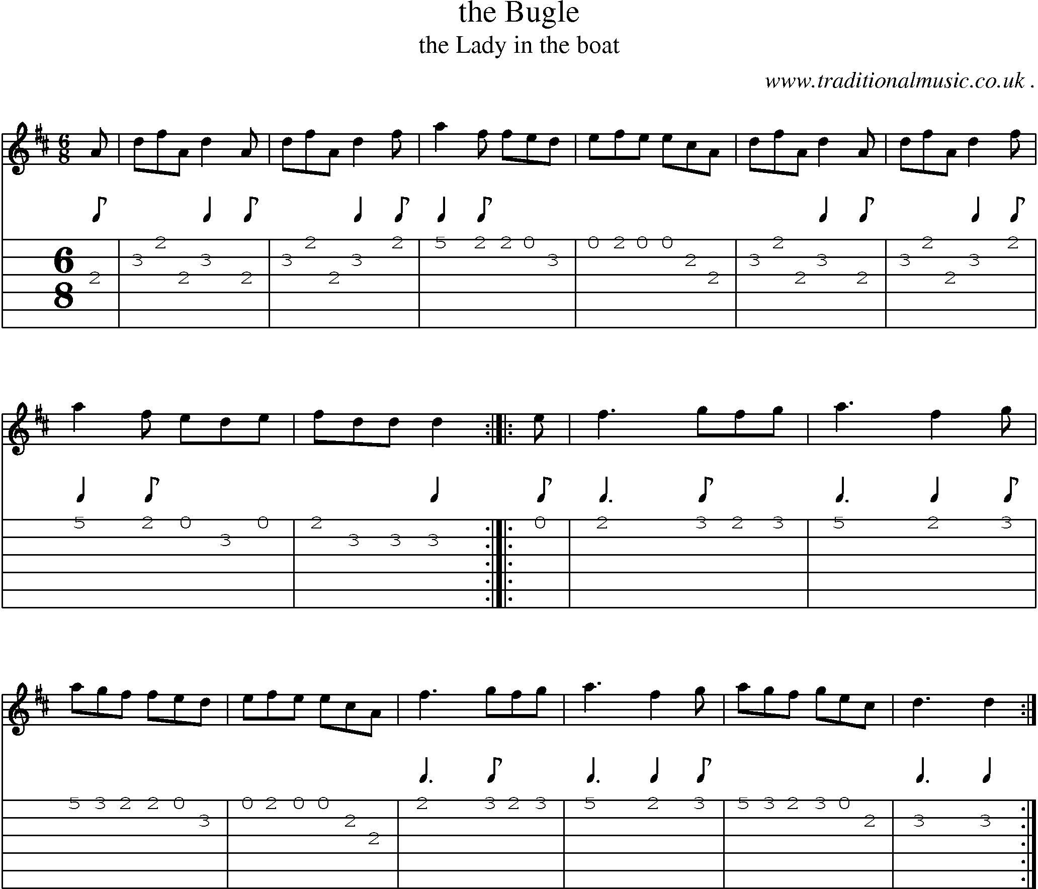 Sheet-Music and Guitar Tabs for The Bugle