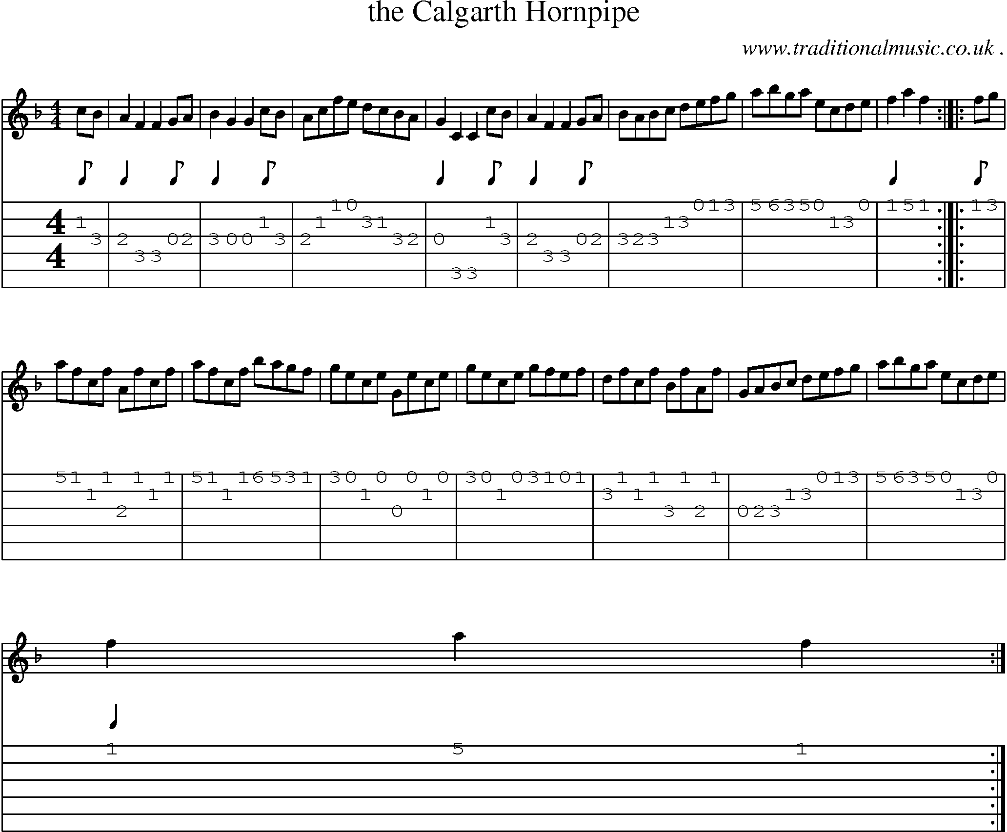 Sheet-Music and Guitar Tabs for The Calgarth Hornpipe