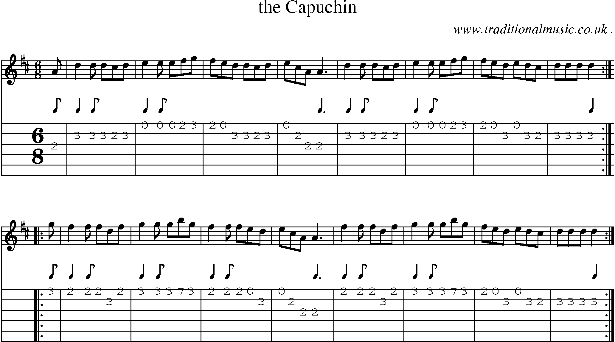 Sheet-Music and Guitar Tabs for The Capuchin