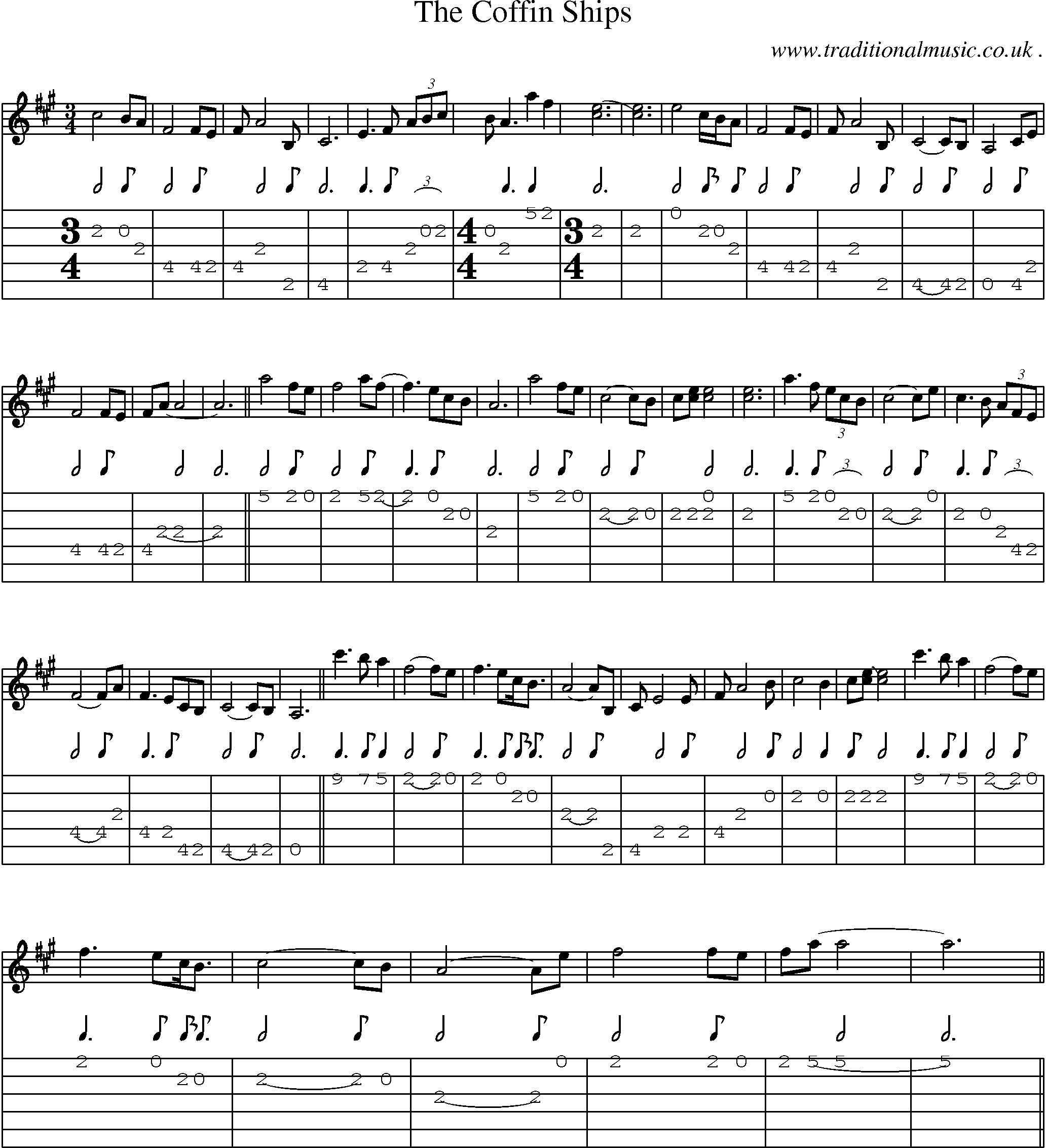 Sheet-Music and Guitar Tabs for The Coffin Ships