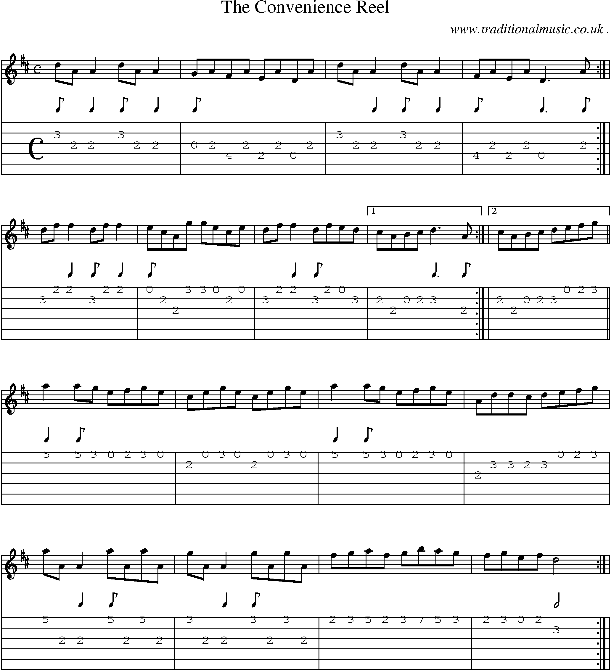 Sheet-Music and Guitar Tabs for The Convenience Reel