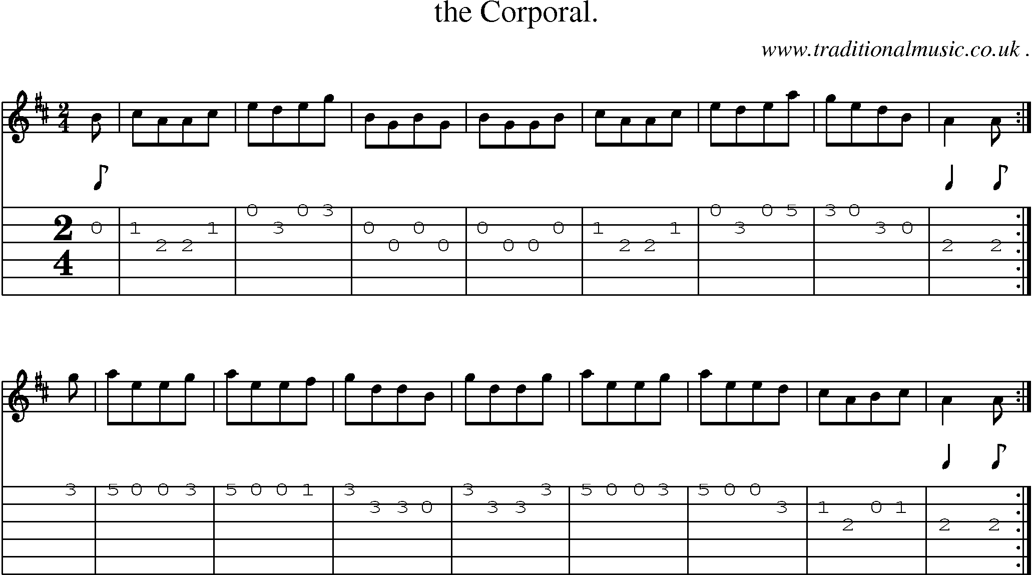 Sheet-Music and Guitar Tabs for The Corporal
