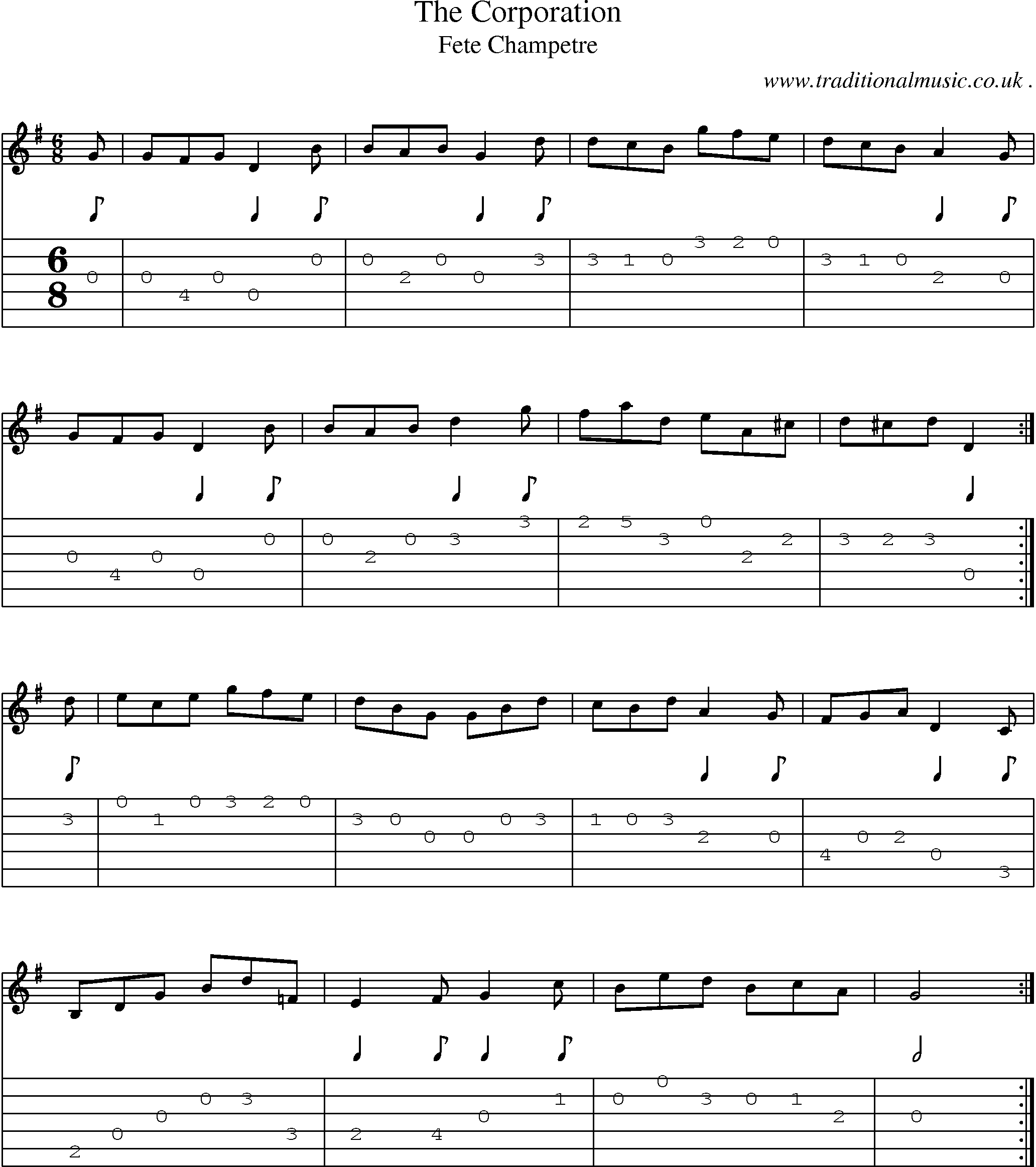 Sheet-Music and Guitar Tabs for The Corporation