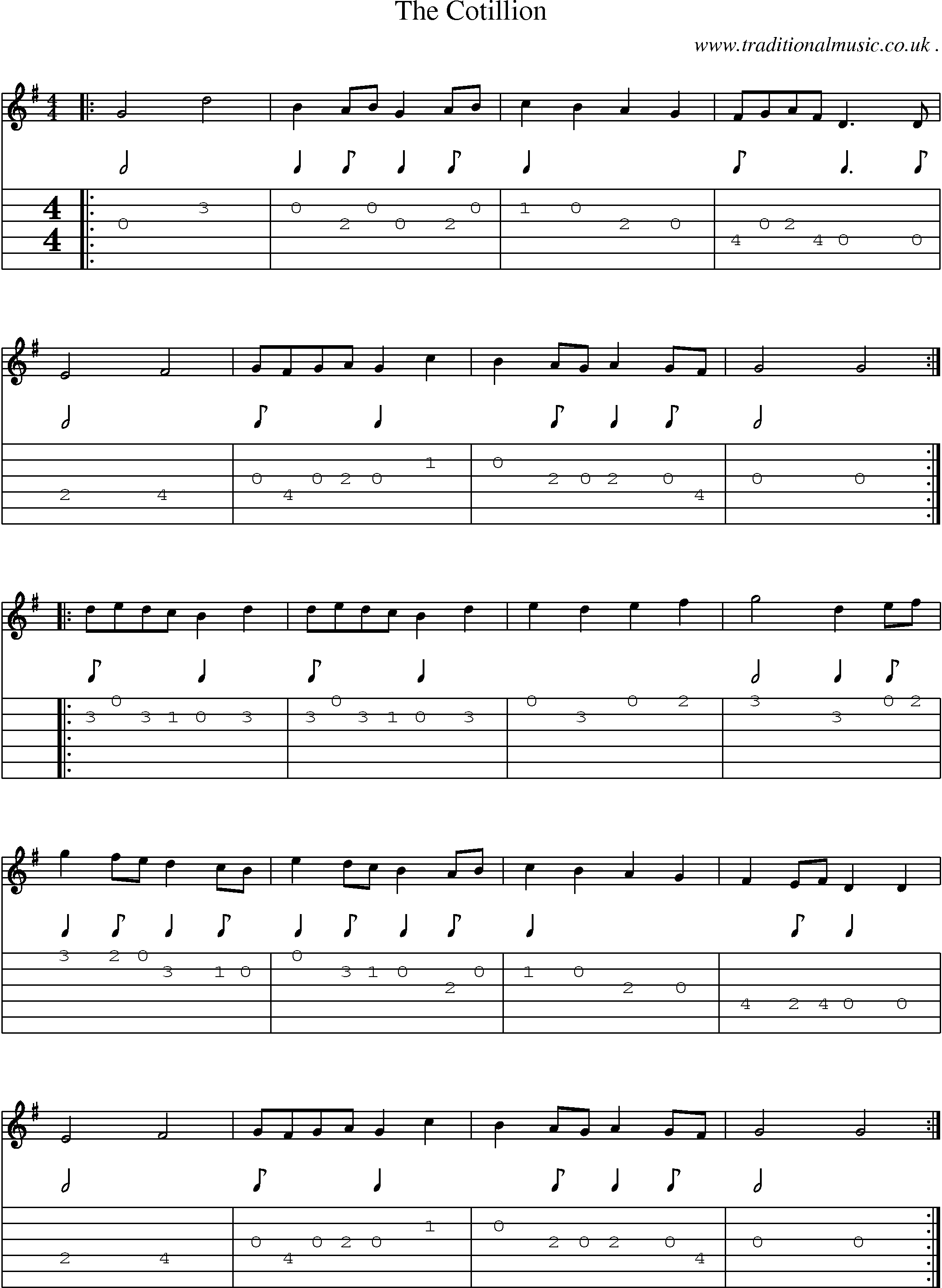Sheet-Music and Guitar Tabs for The Cotillion