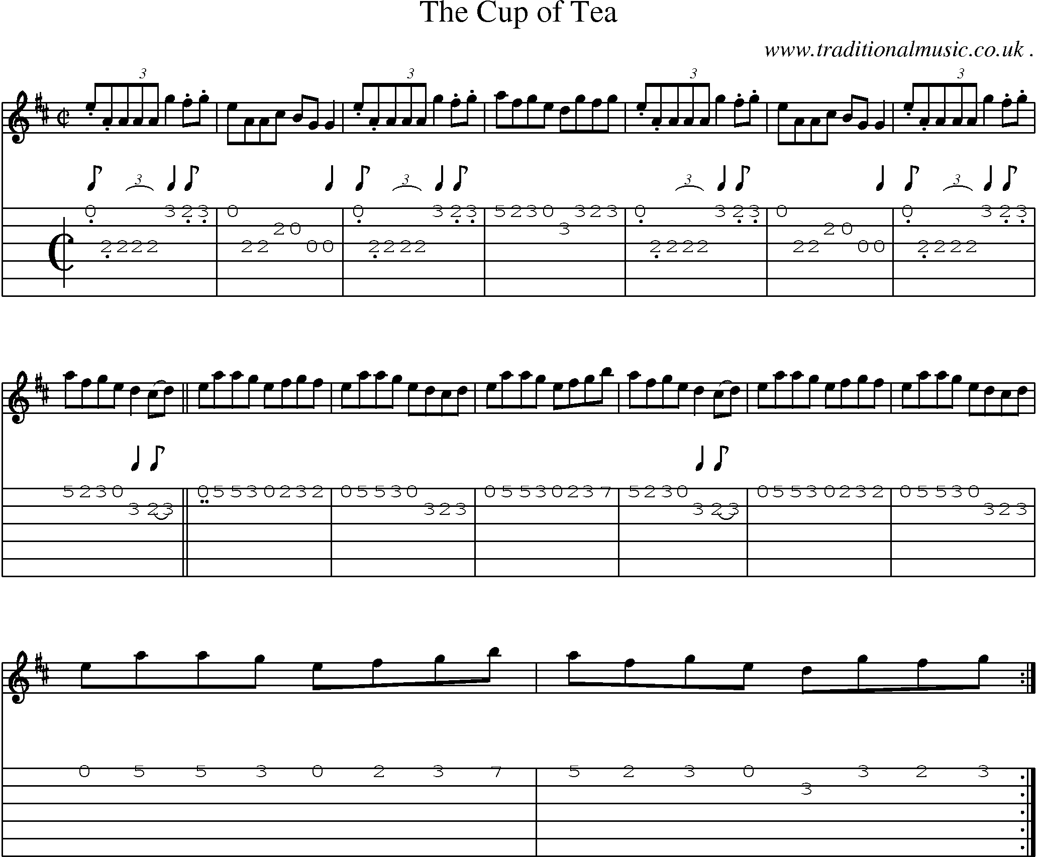 Sheet-Music and Guitar Tabs for The Cup Of Tea