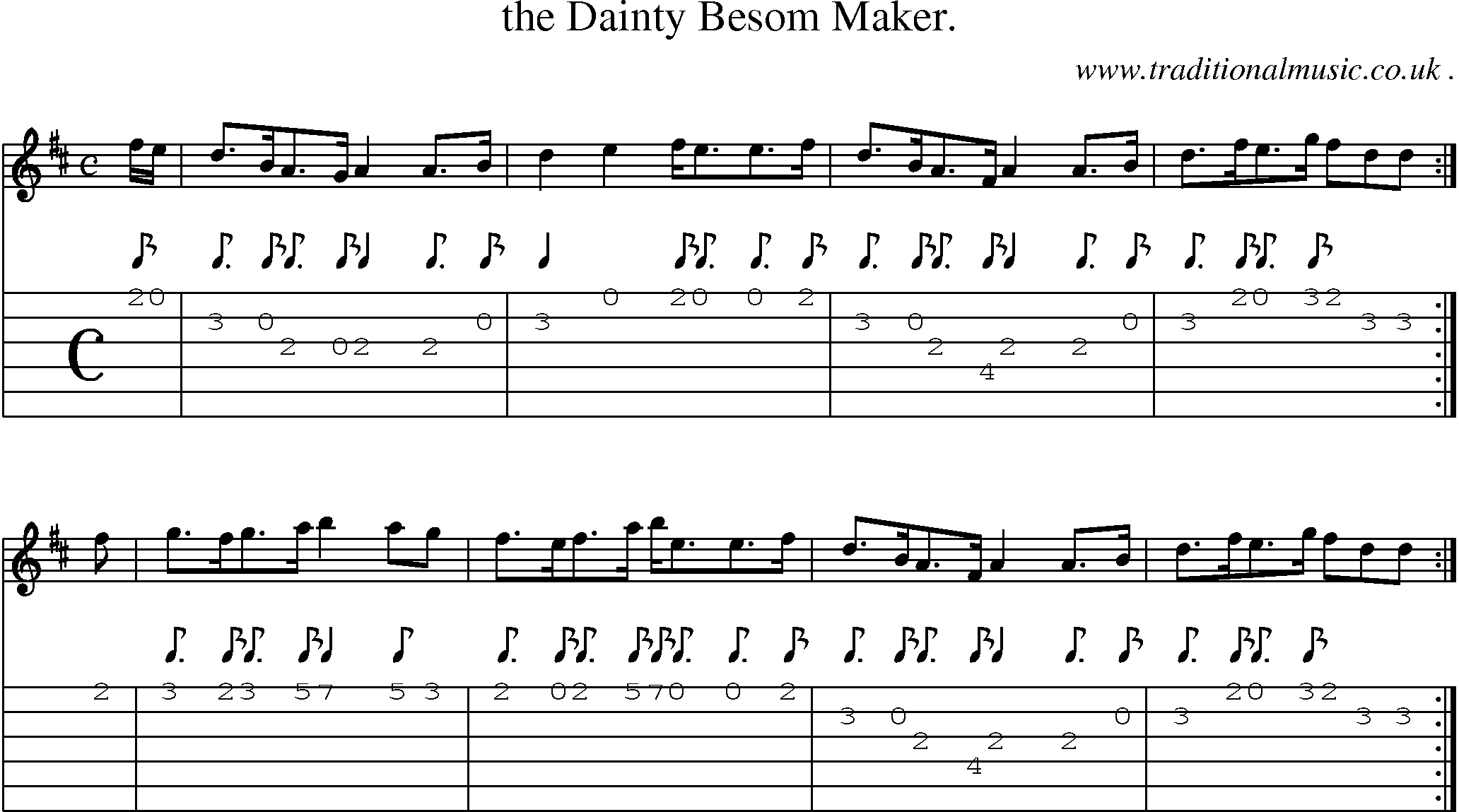 Sheet-Music and Guitar Tabs for The Dainty Besom Maker