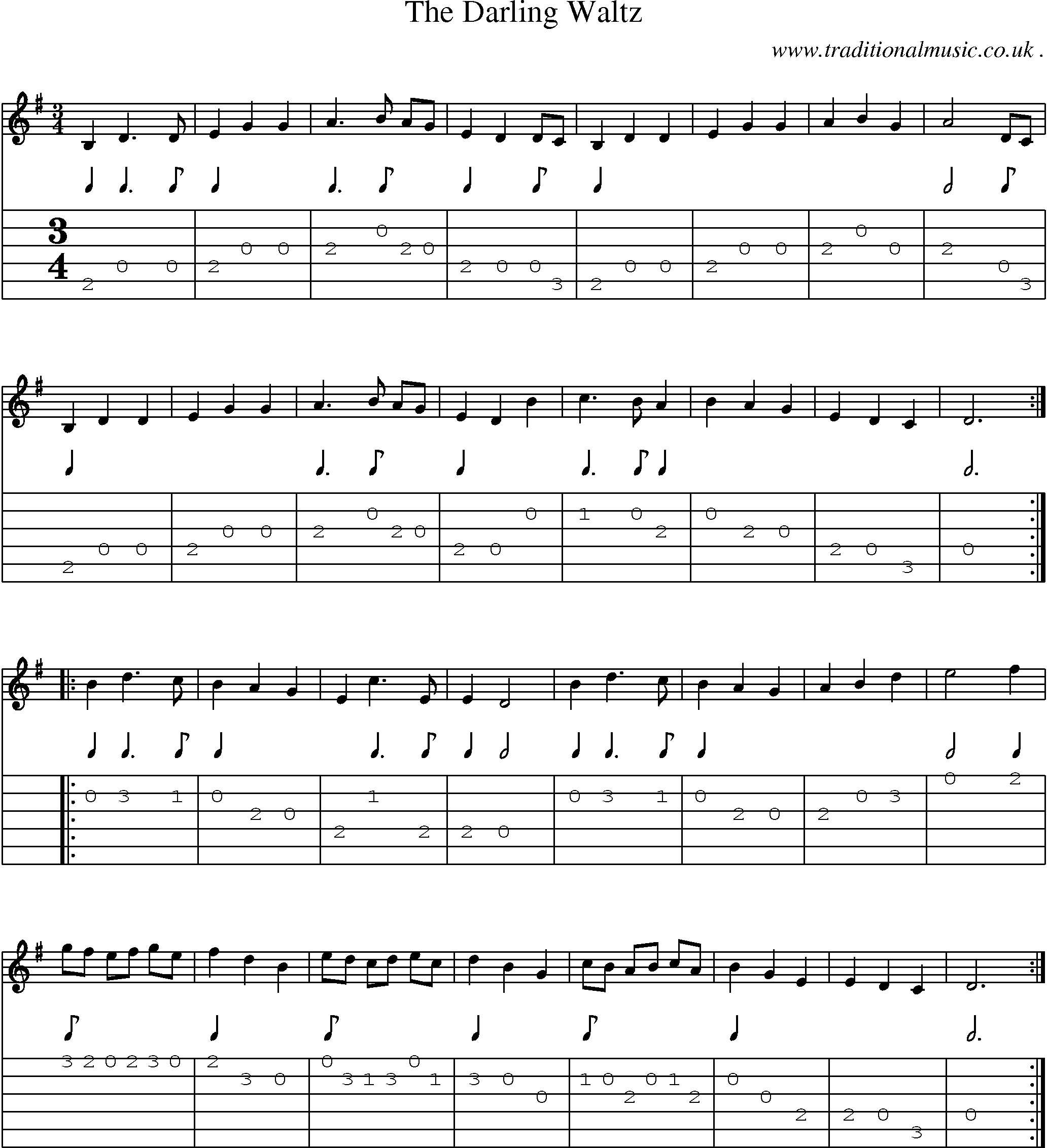 Sheet-Music and Guitar Tabs for The Darling Waltz