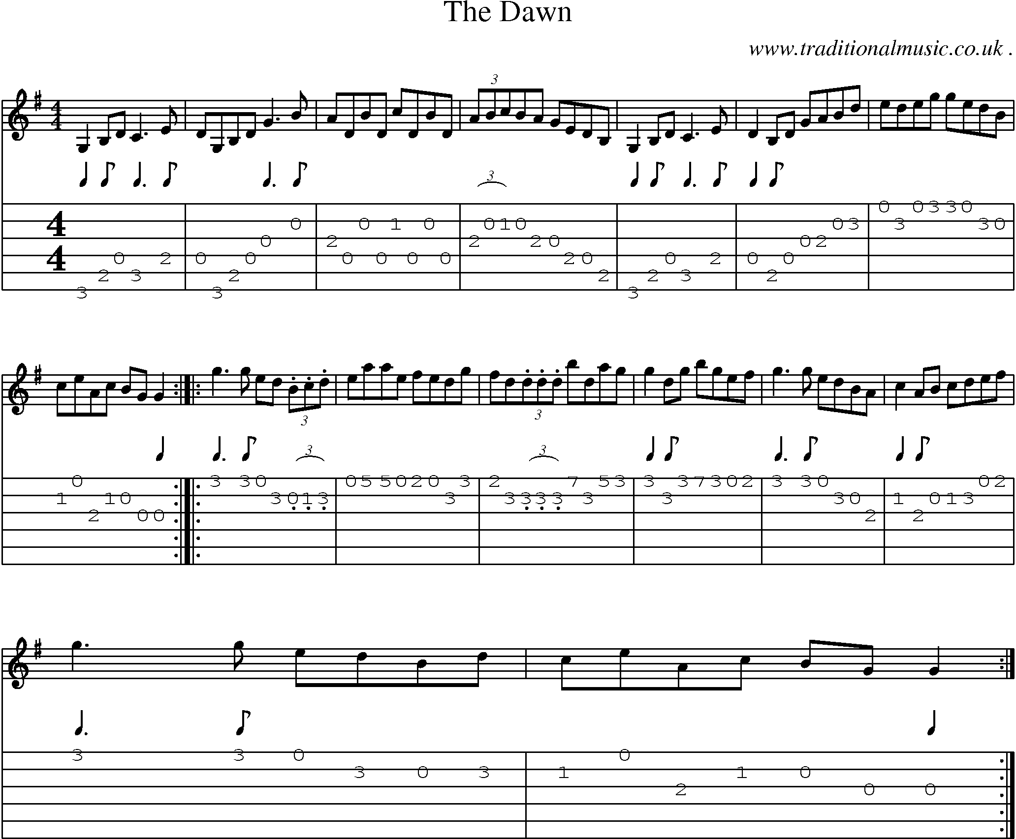 Sheet-Music and Guitar Tabs for The Dawn