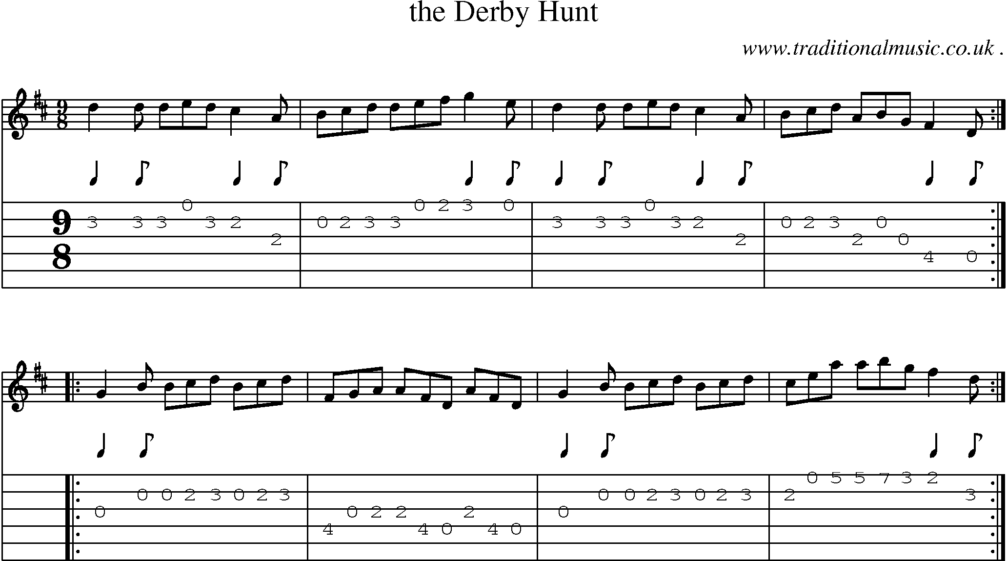 Sheet-Music and Guitar Tabs for The Derby Hunt