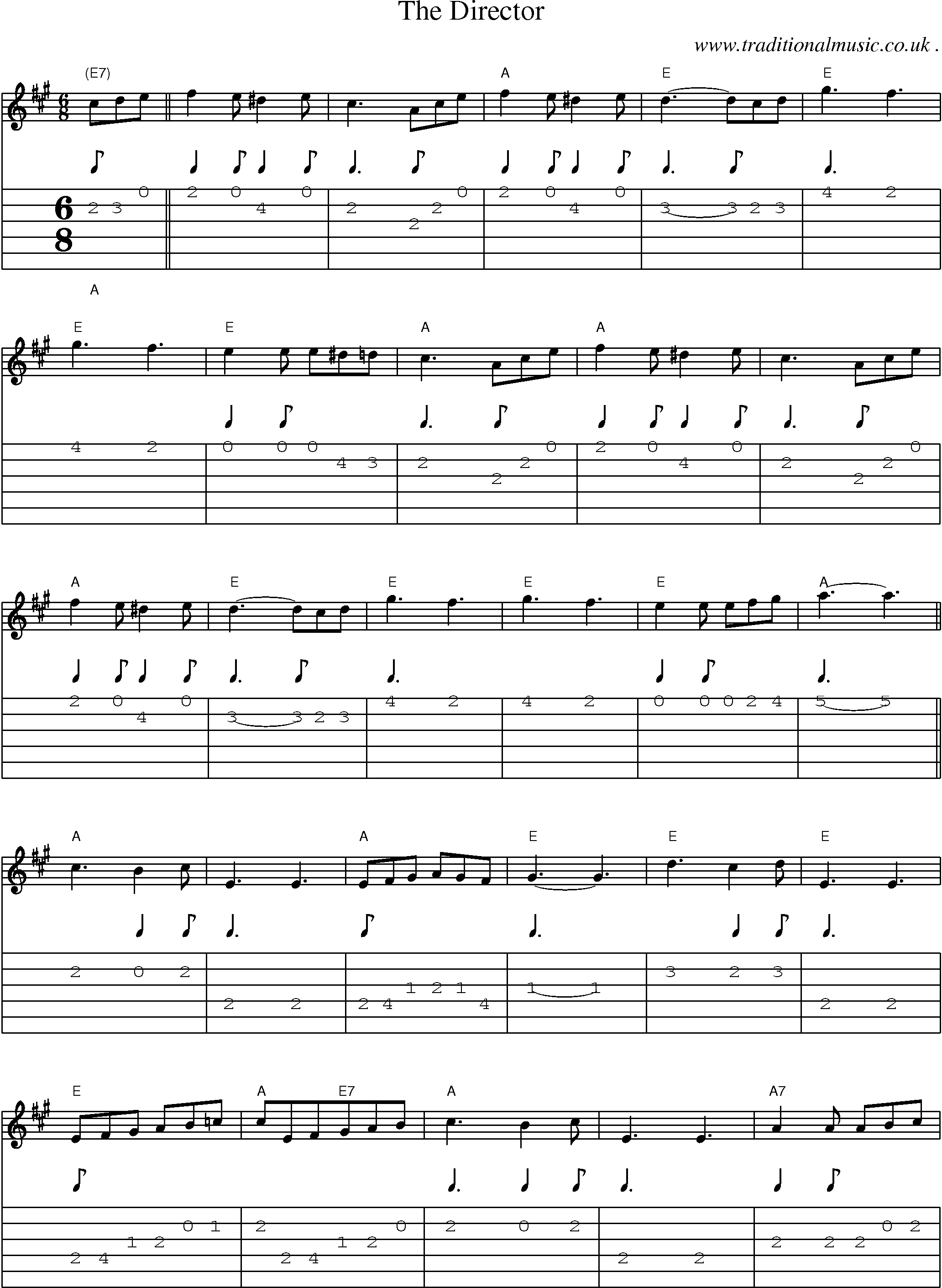 Sheet-Music and Guitar Tabs for The Director