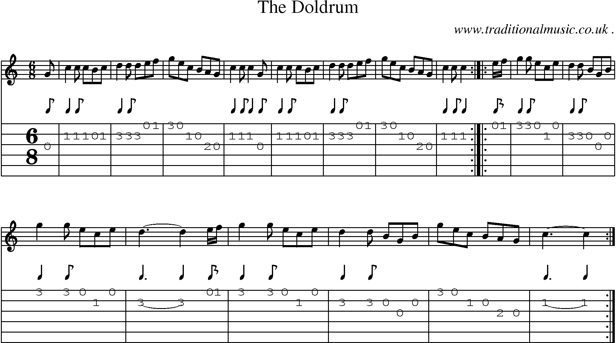 Sheet-Music and Guitar Tabs for The Doldrum