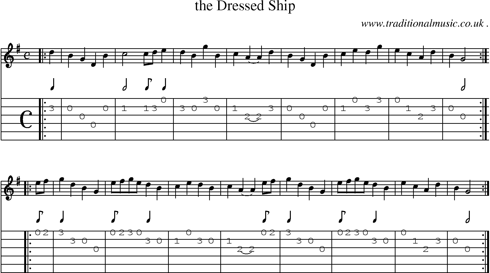 Sheet-Music and Guitar Tabs for The Dressed Ship