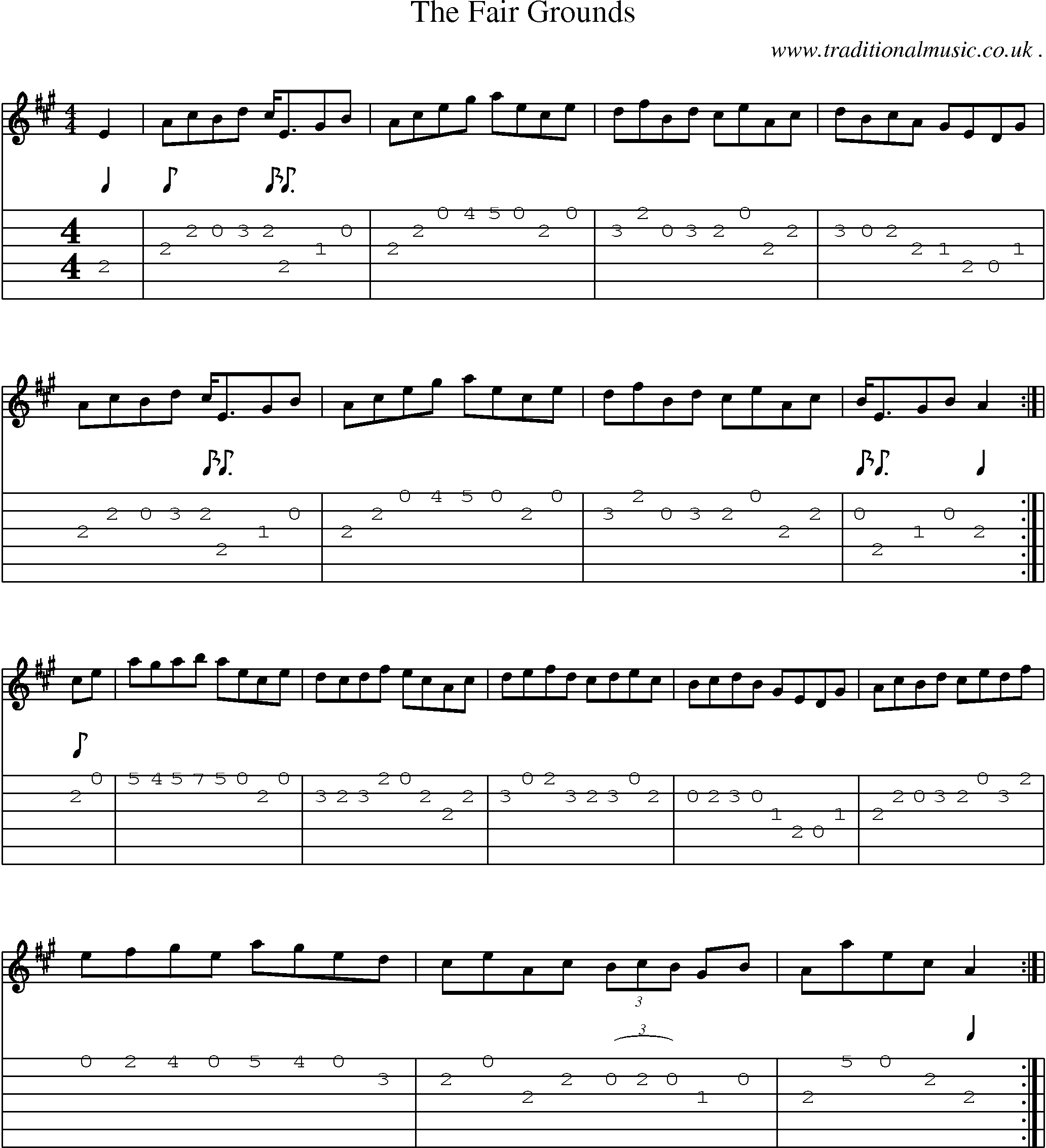 Sheet-Music and Guitar Tabs for The Fair Grounds