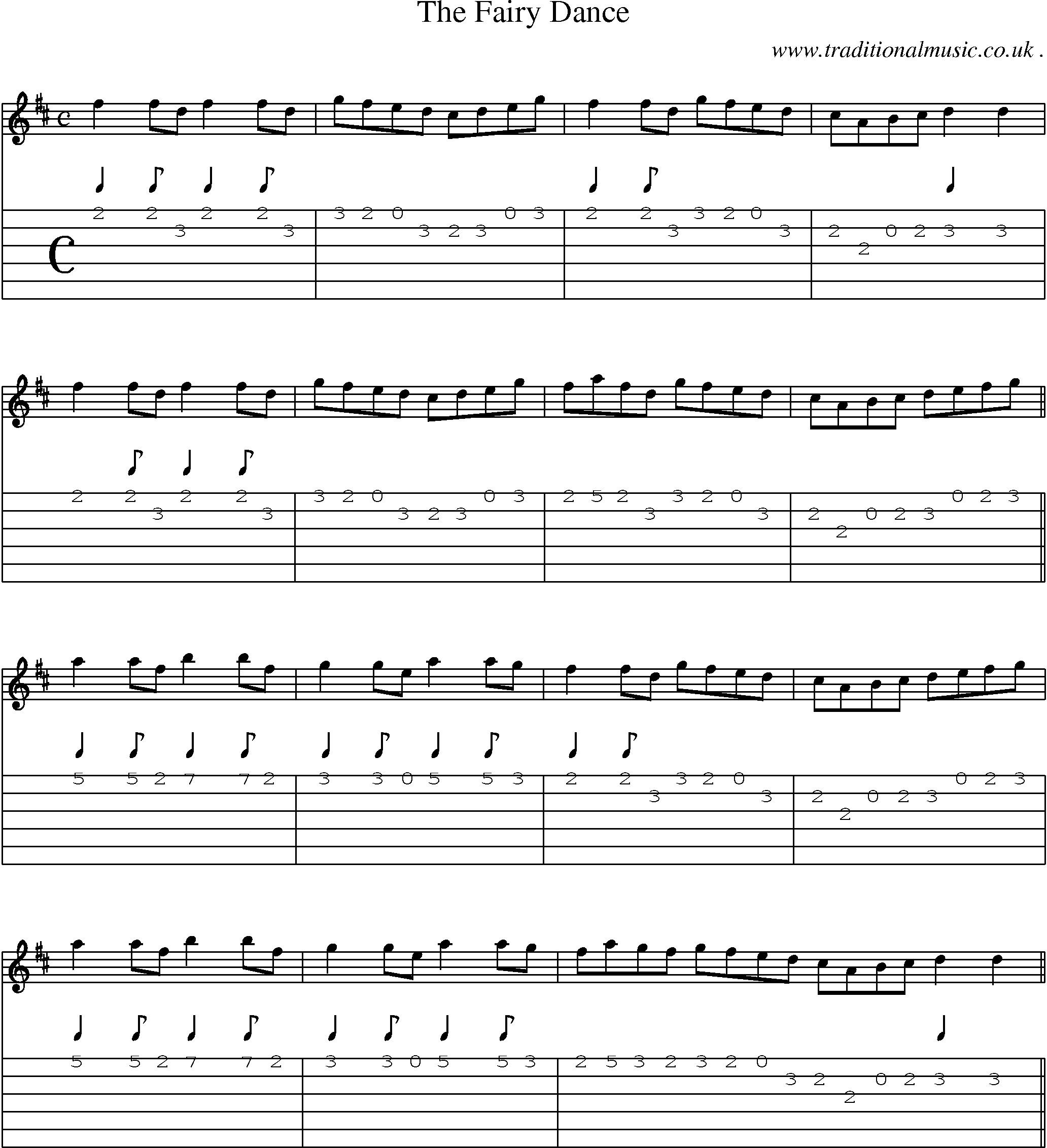 Sheet-Music and Guitar Tabs for The Fairy Dance