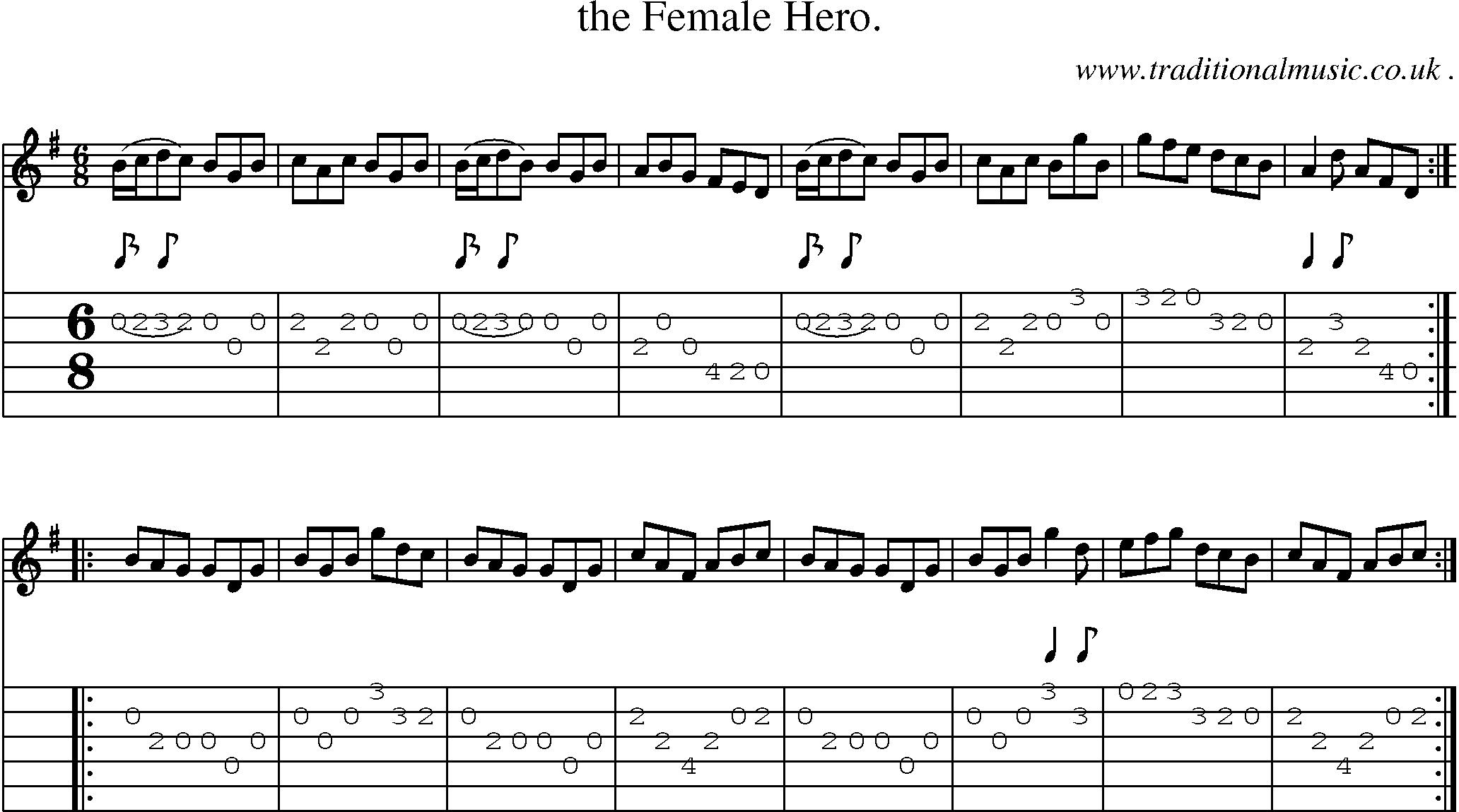 Sheet-Music and Guitar Tabs for The Female Hero