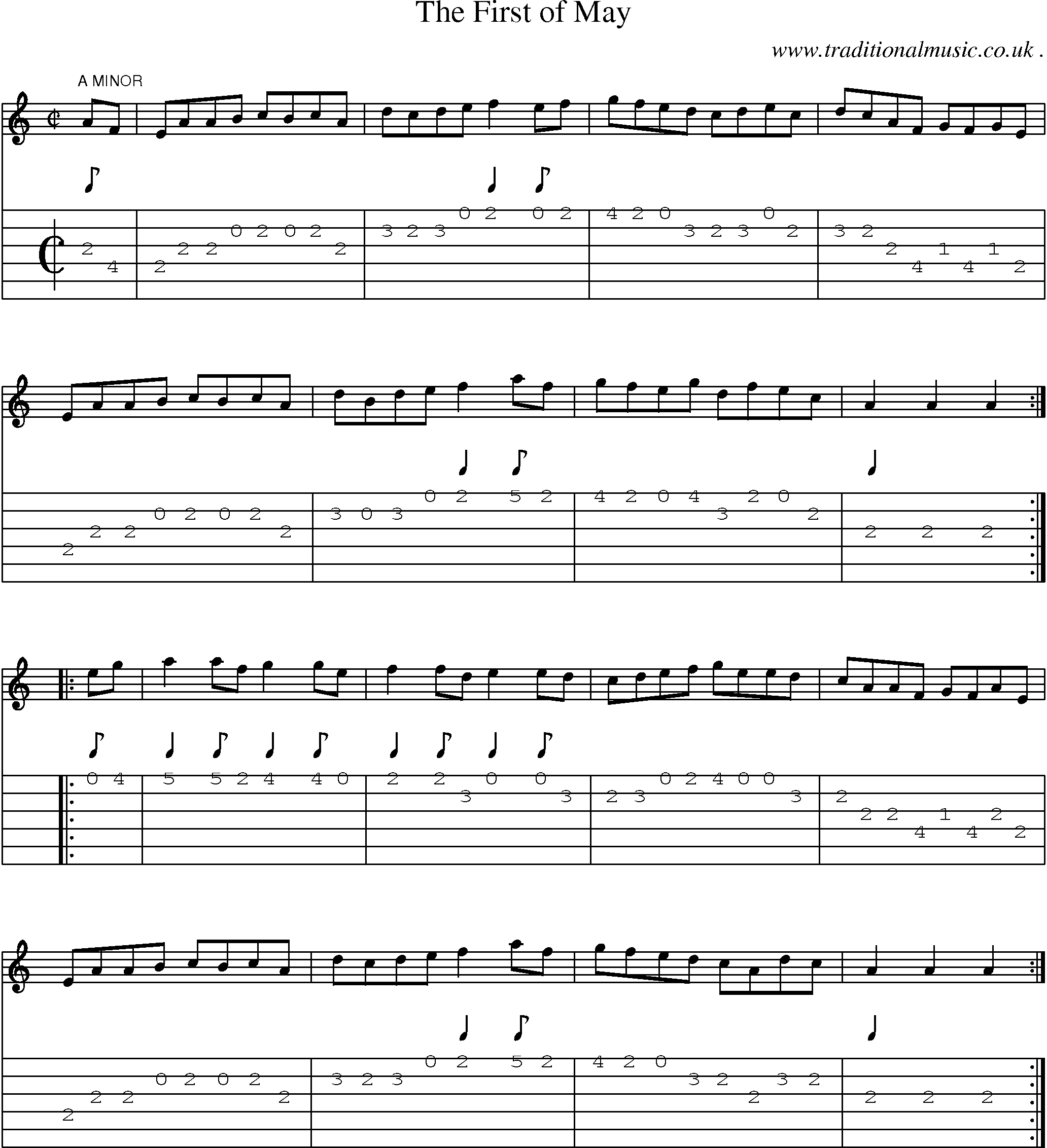 Sheet-Music and Guitar Tabs for The First Of May