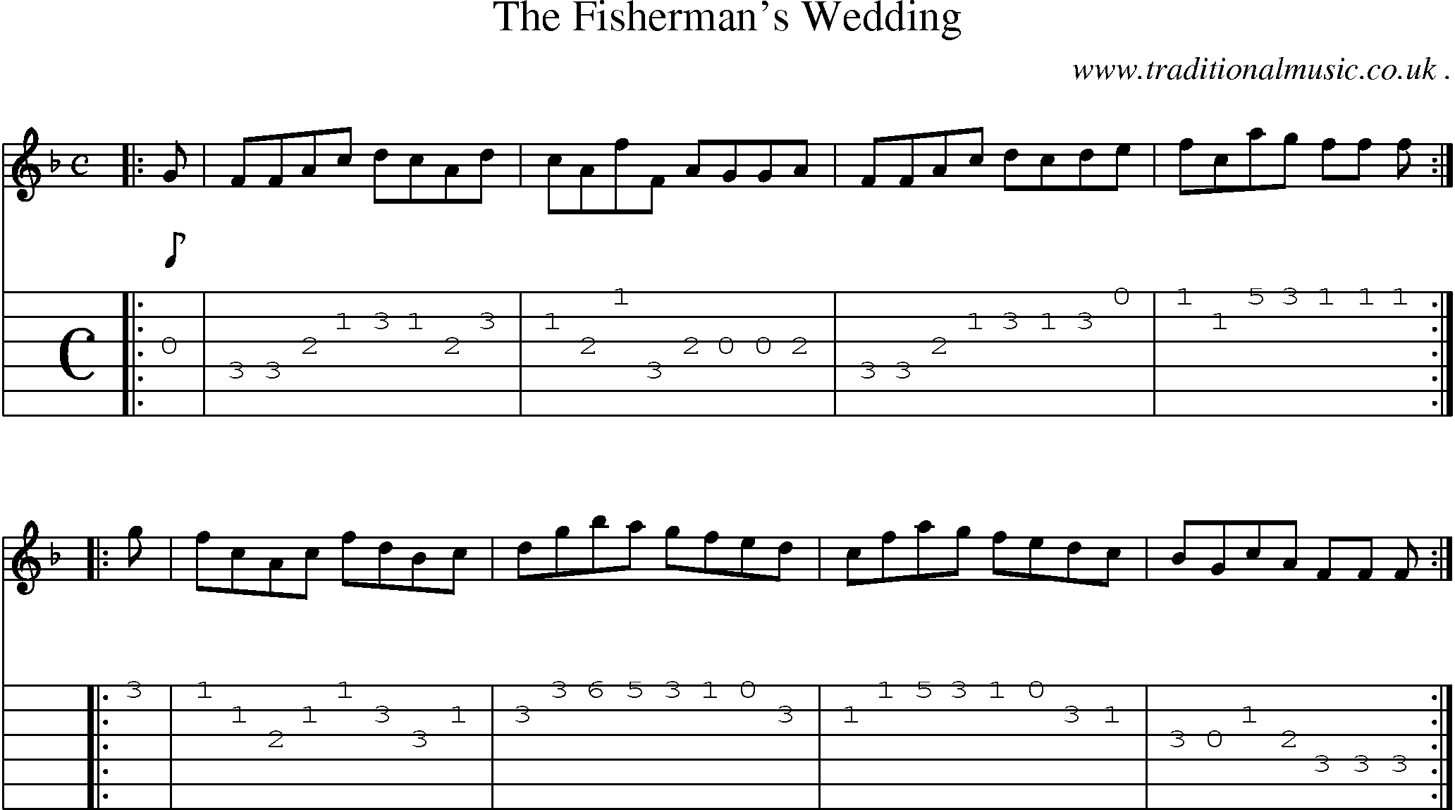 Sheet-Music and Guitar Tabs for The Fishermans Wedding
