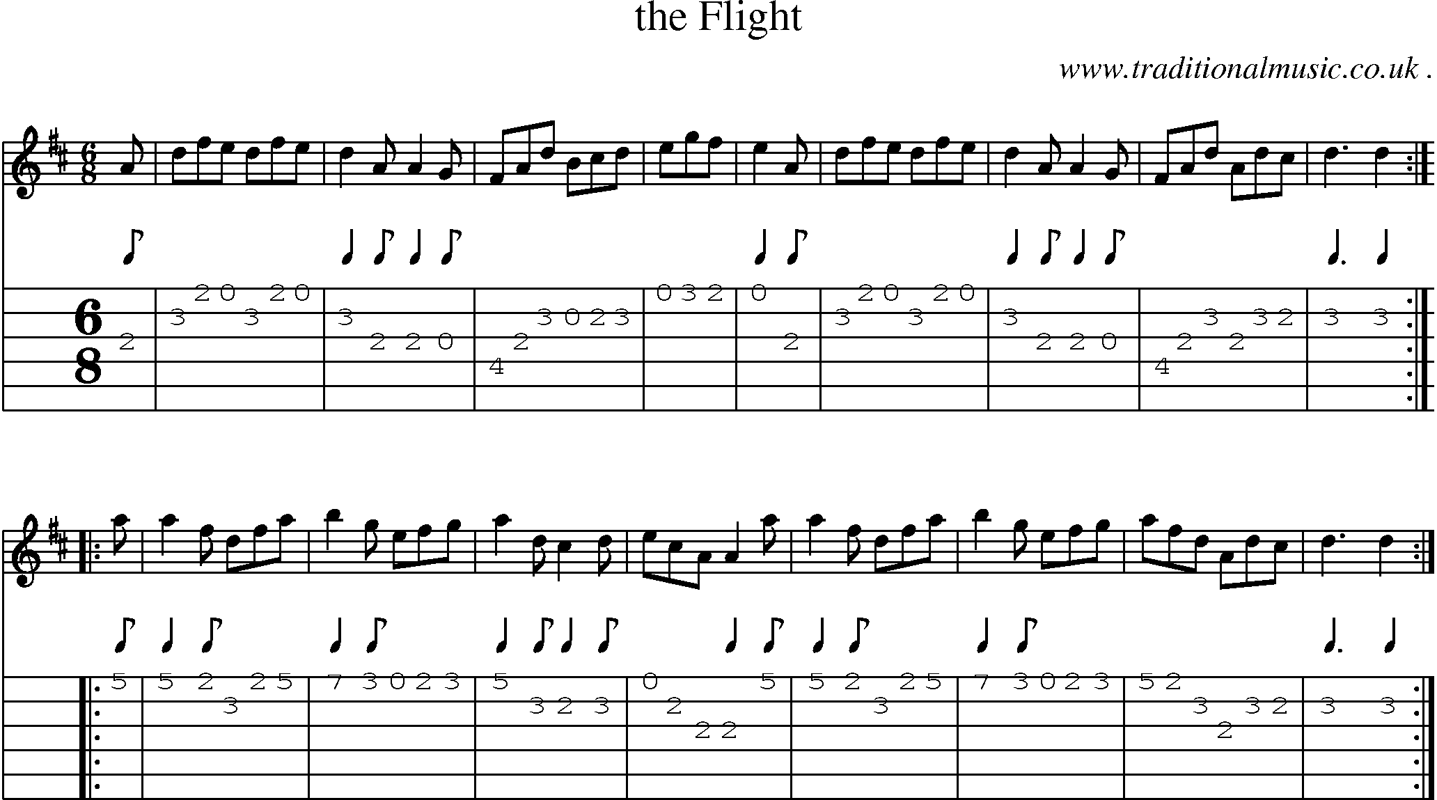 Sheet-Music and Guitar Tabs for The Flight