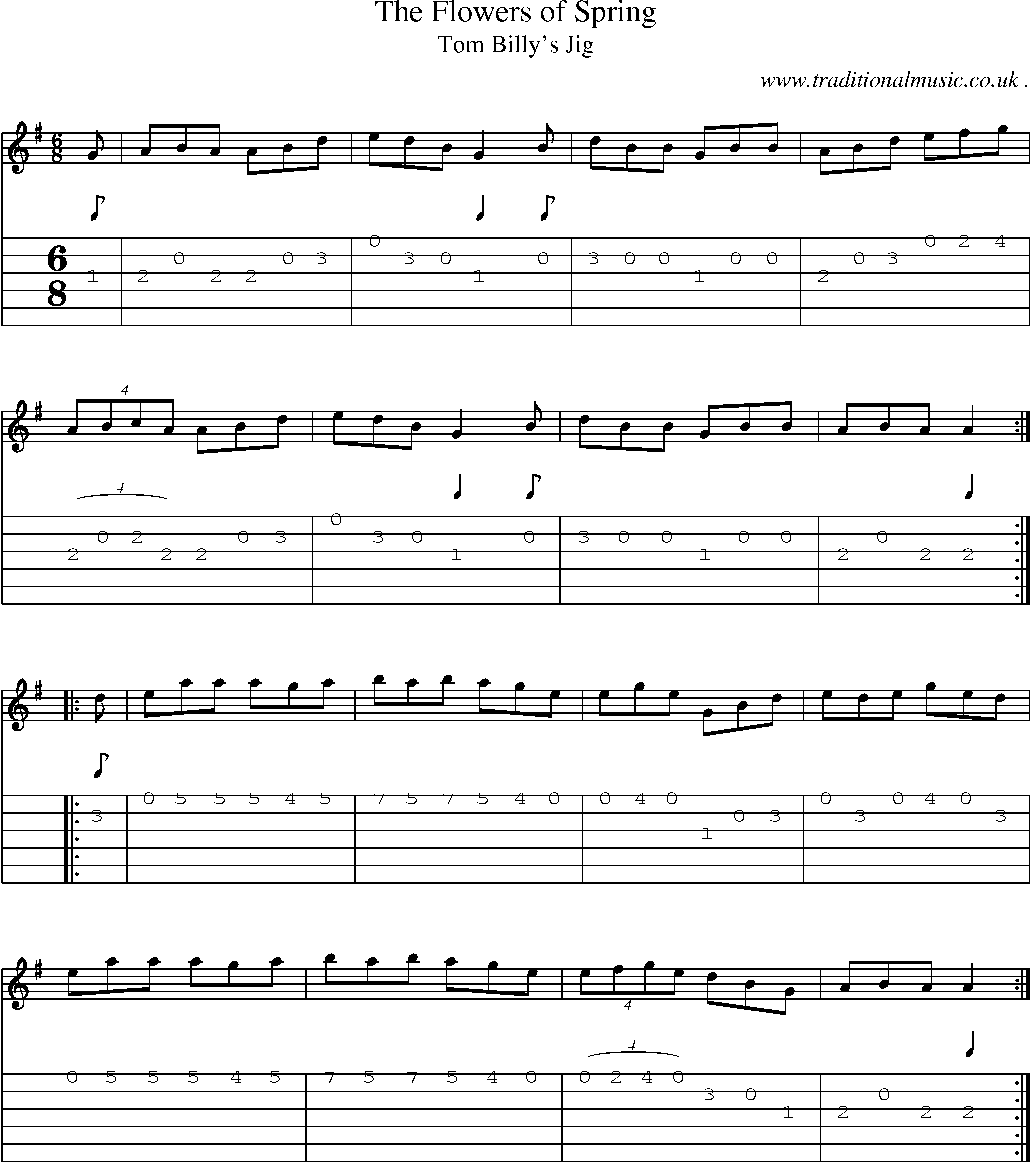 Sheet-Music and Guitar Tabs for The Flowers Of Spring