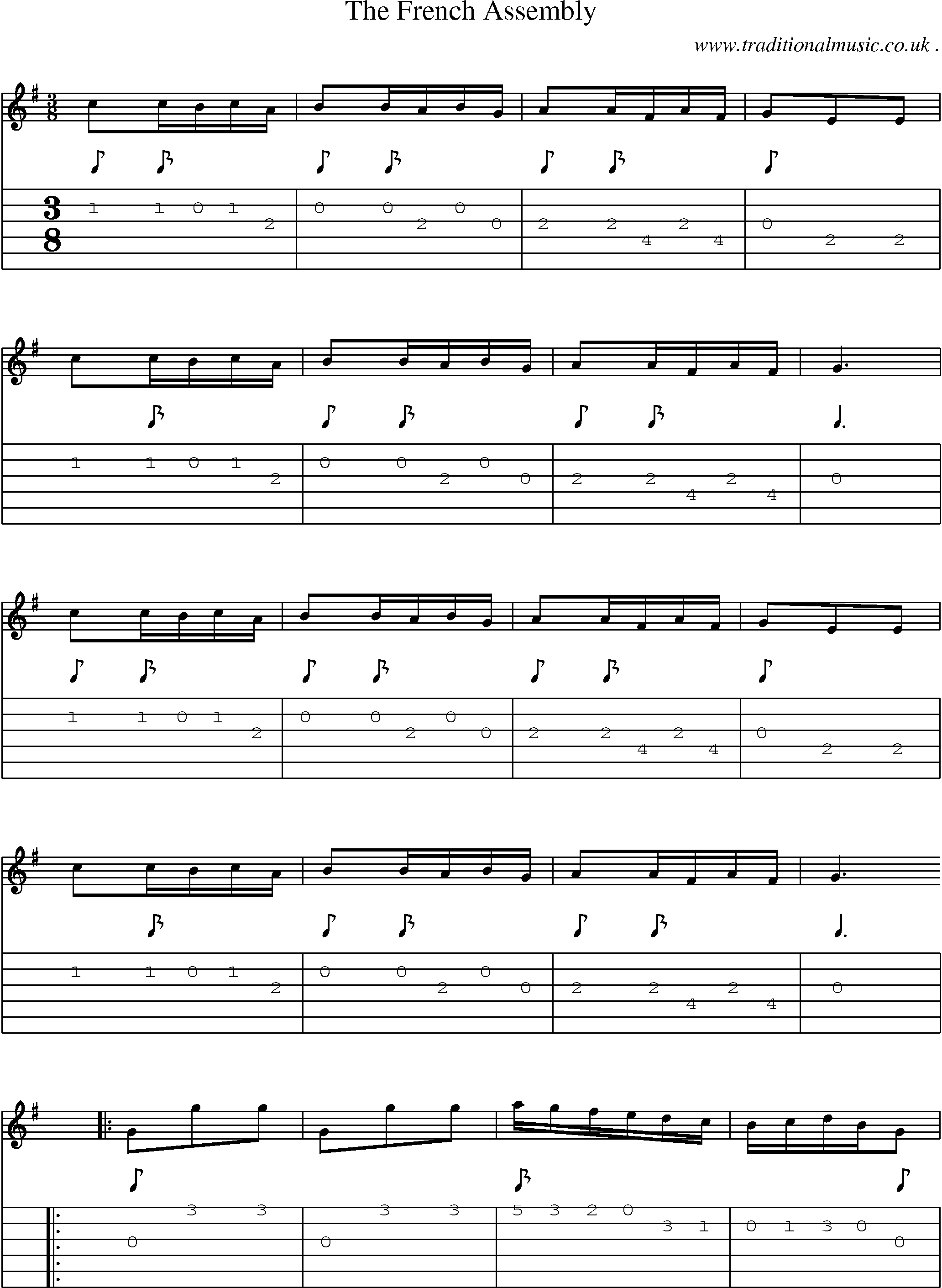 Sheet-Music and Guitar Tabs for The French Assembly