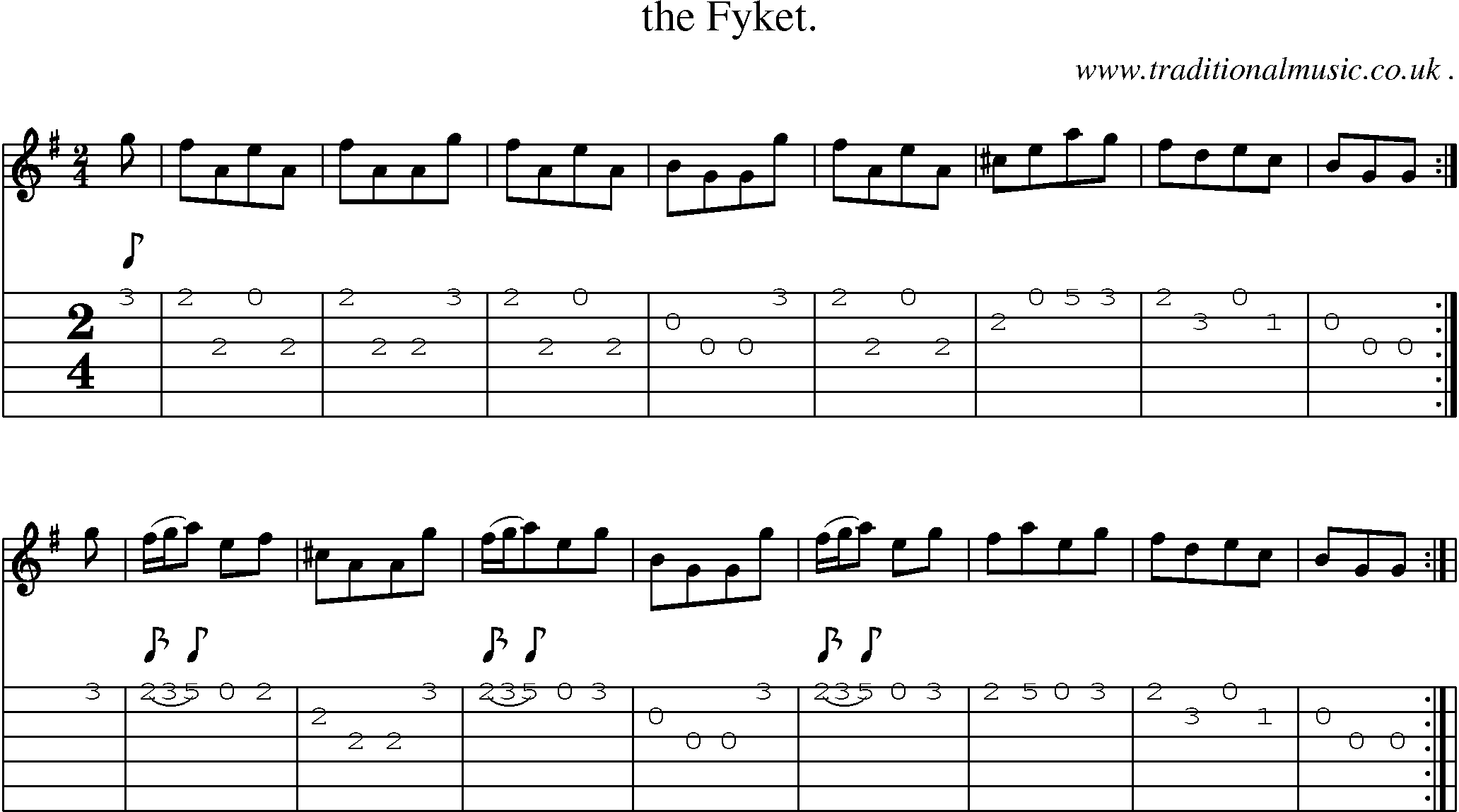 Sheet-Music and Guitar Tabs for The Fyket
