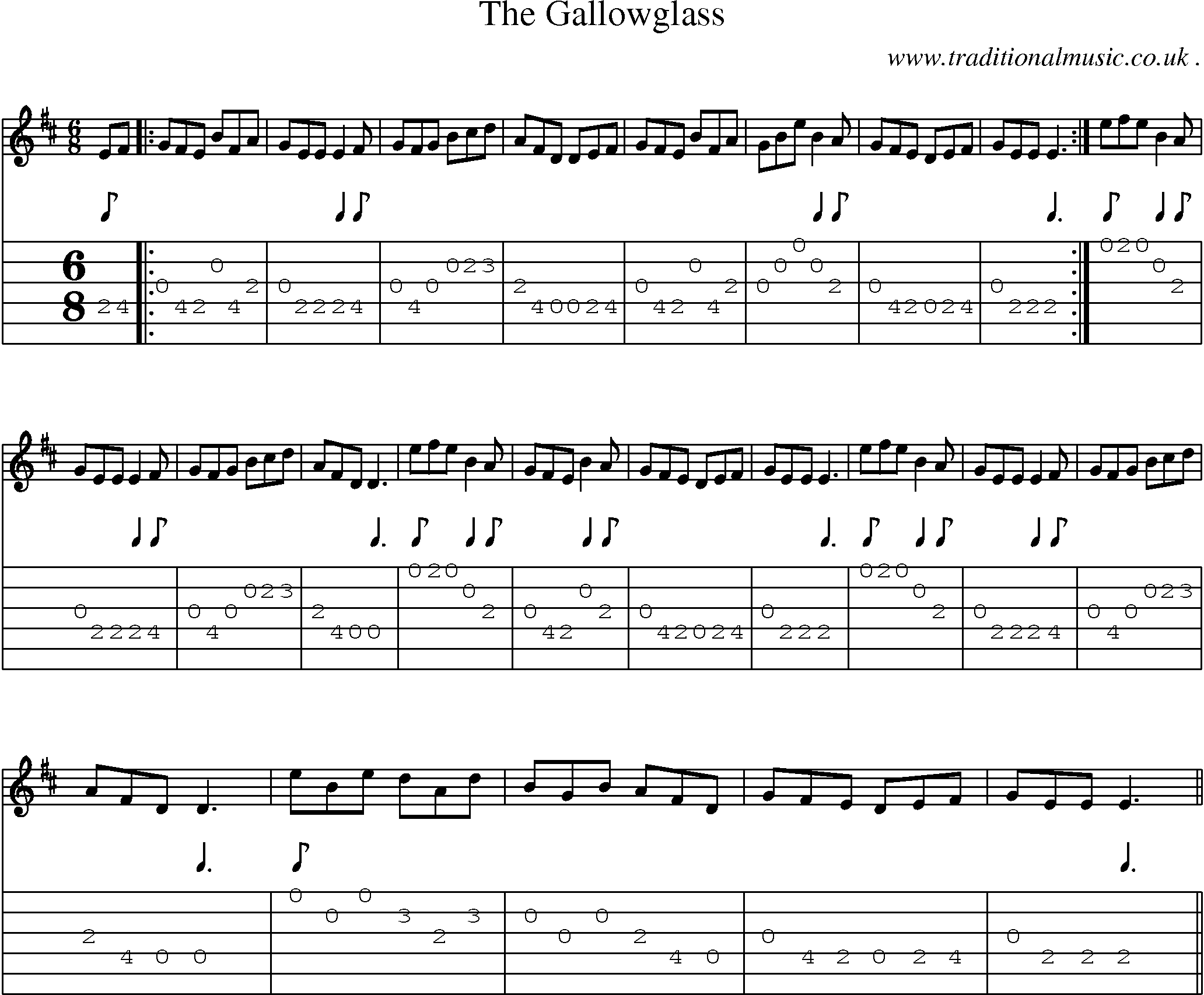 Sheet-Music and Guitar Tabs for The Gallowglass