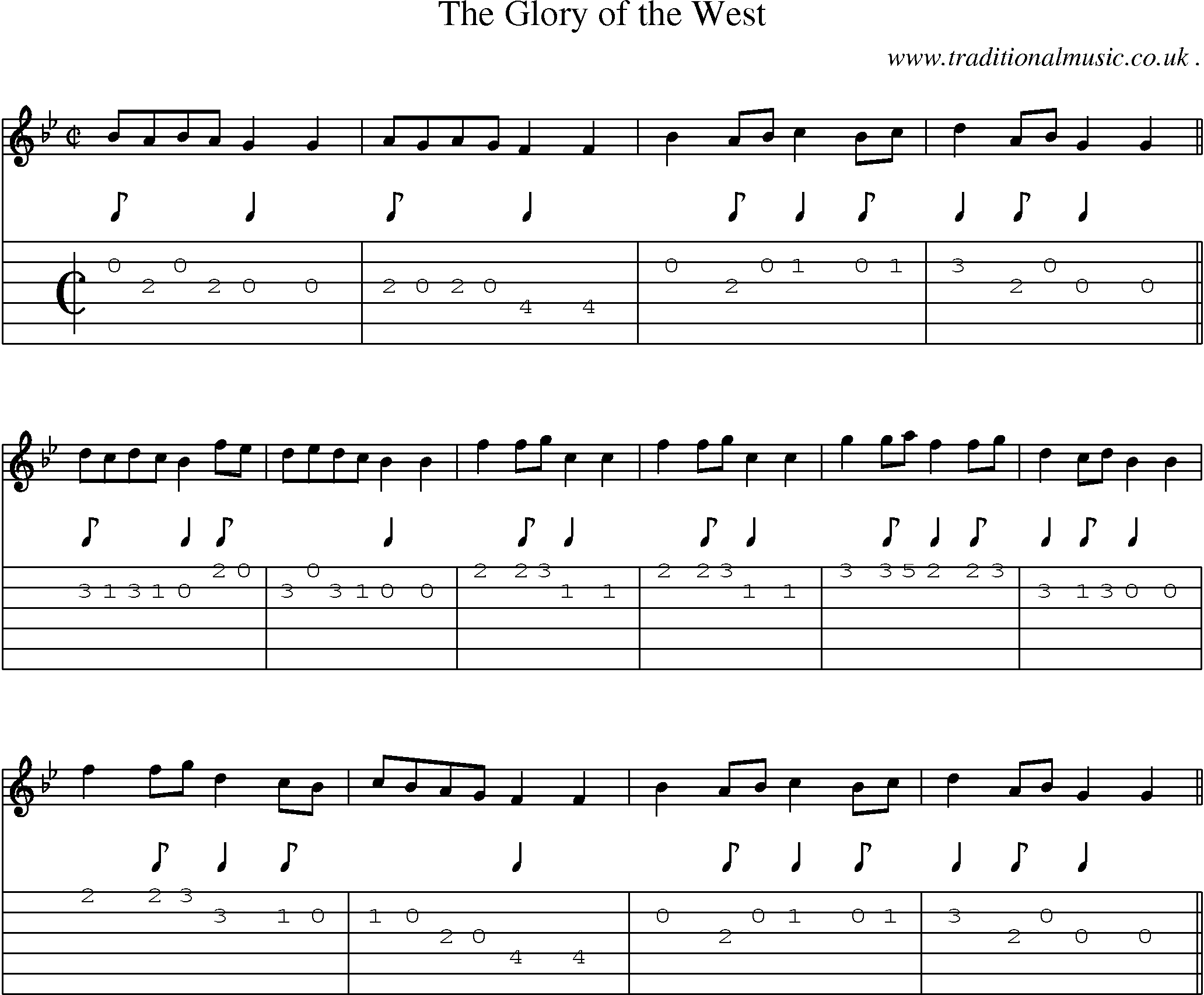 Sheet-Music and Guitar Tabs for The Glory Of The West