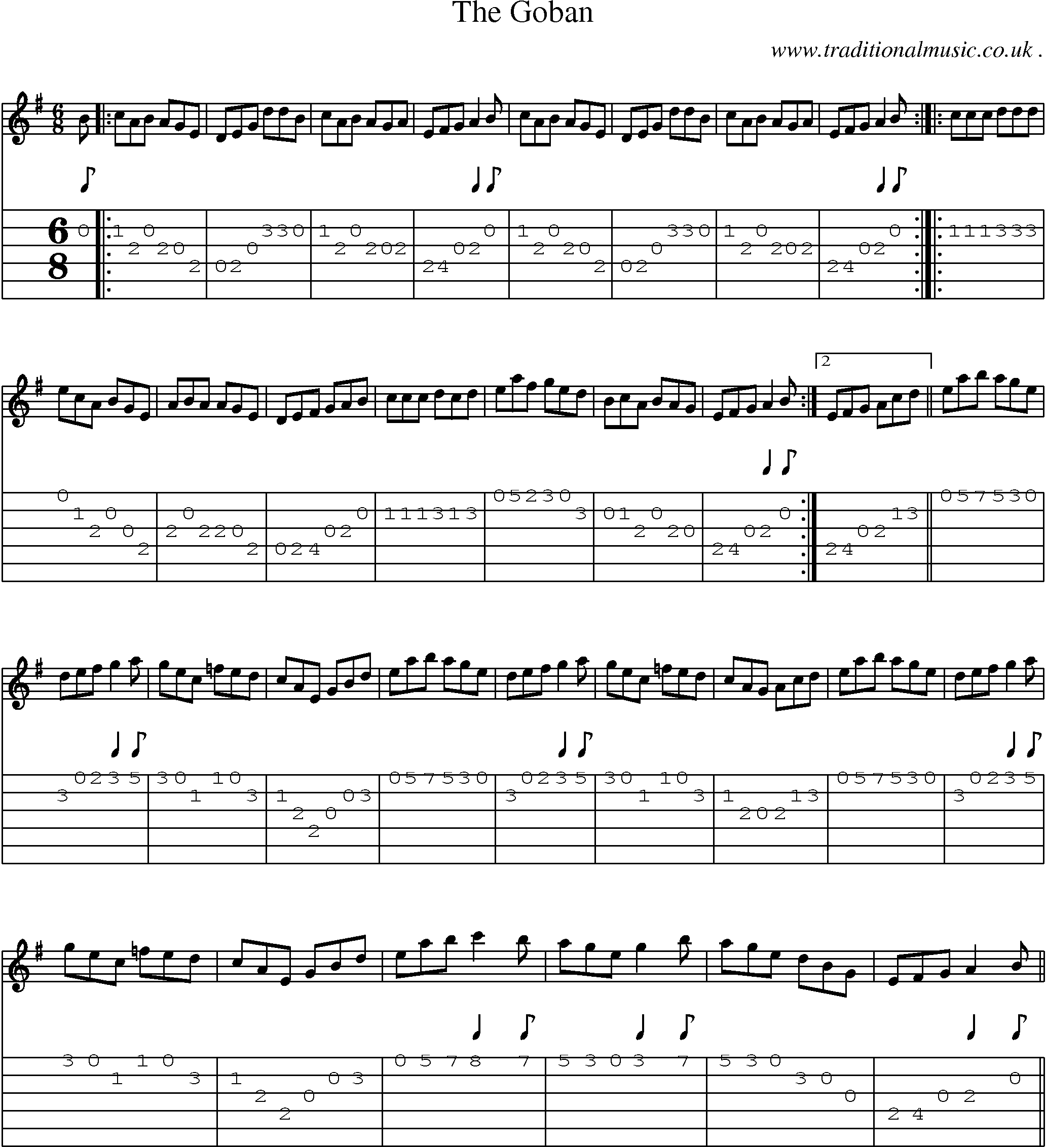 Sheet-Music and Guitar Tabs for The Goban