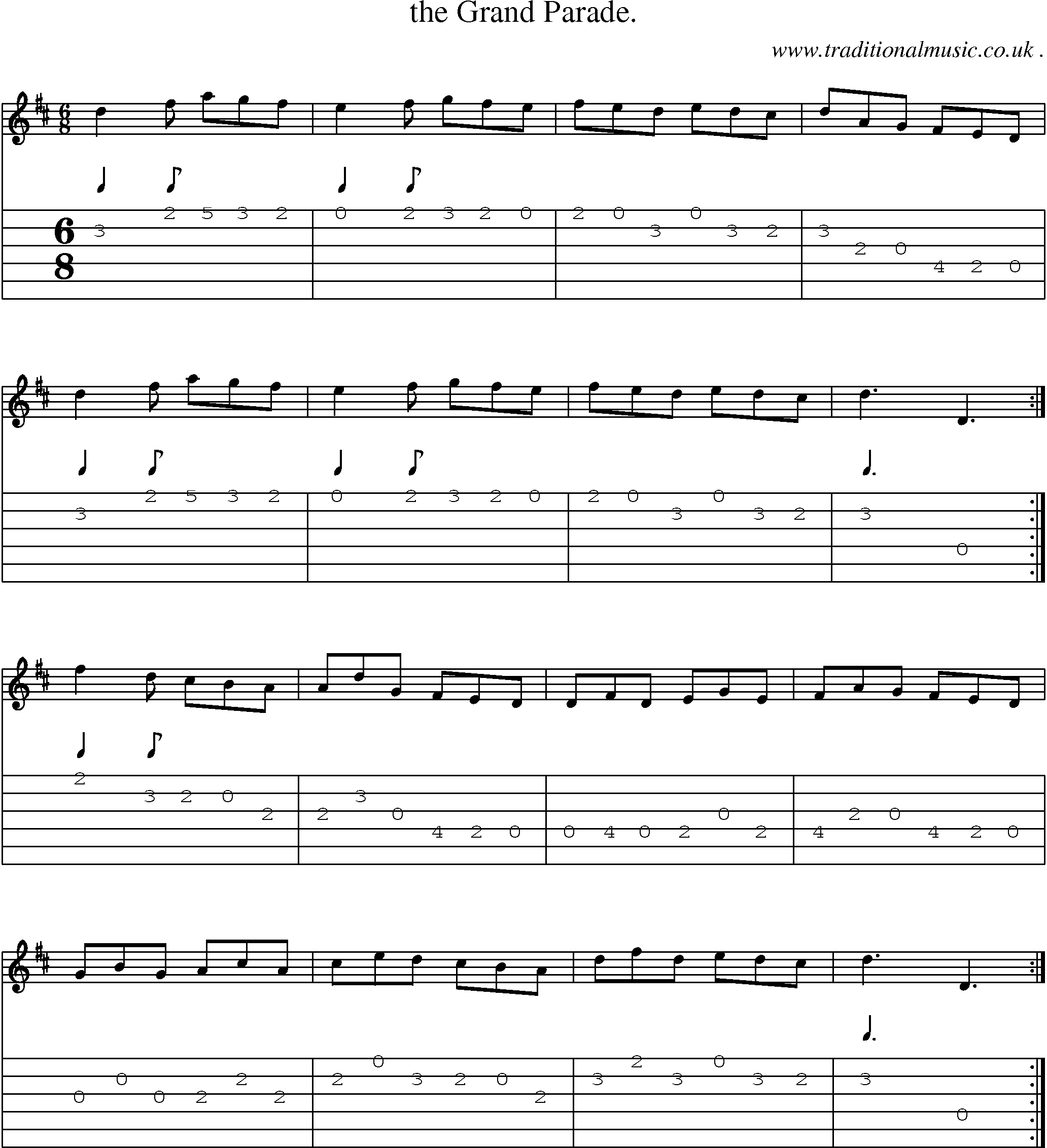 Sheet-Music and Guitar Tabs for The Grand Parade
