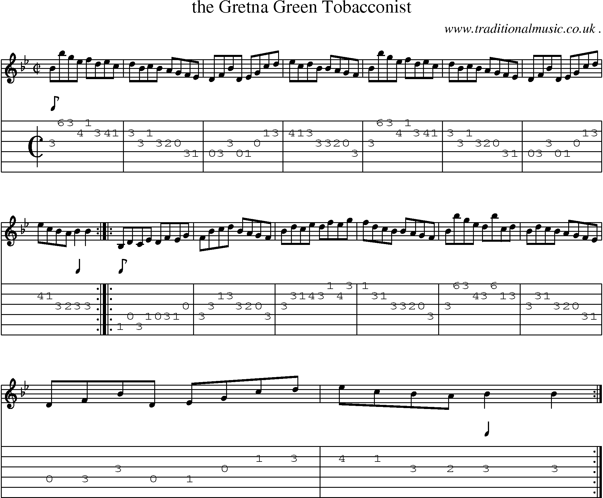 Sheet-Music and Guitar Tabs for The Gretna Green Tobacconist