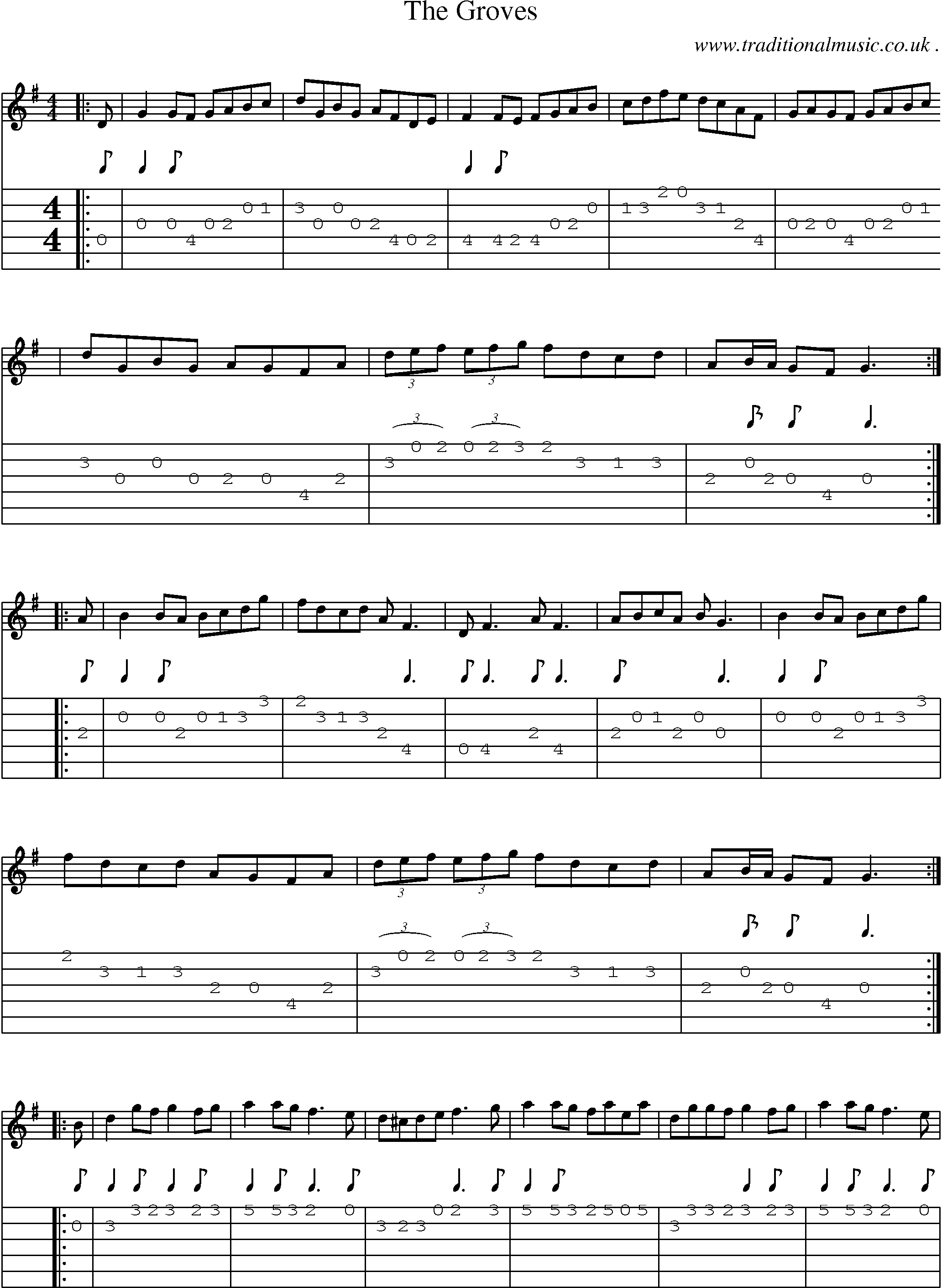 Sheet-Music and Guitar Tabs for The Groves