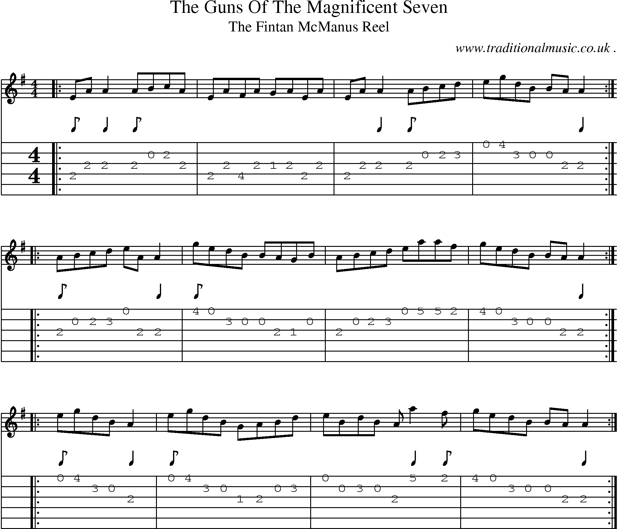 Sheet-Music and Guitar Tabs for The Guns Of The Magnificent Seven