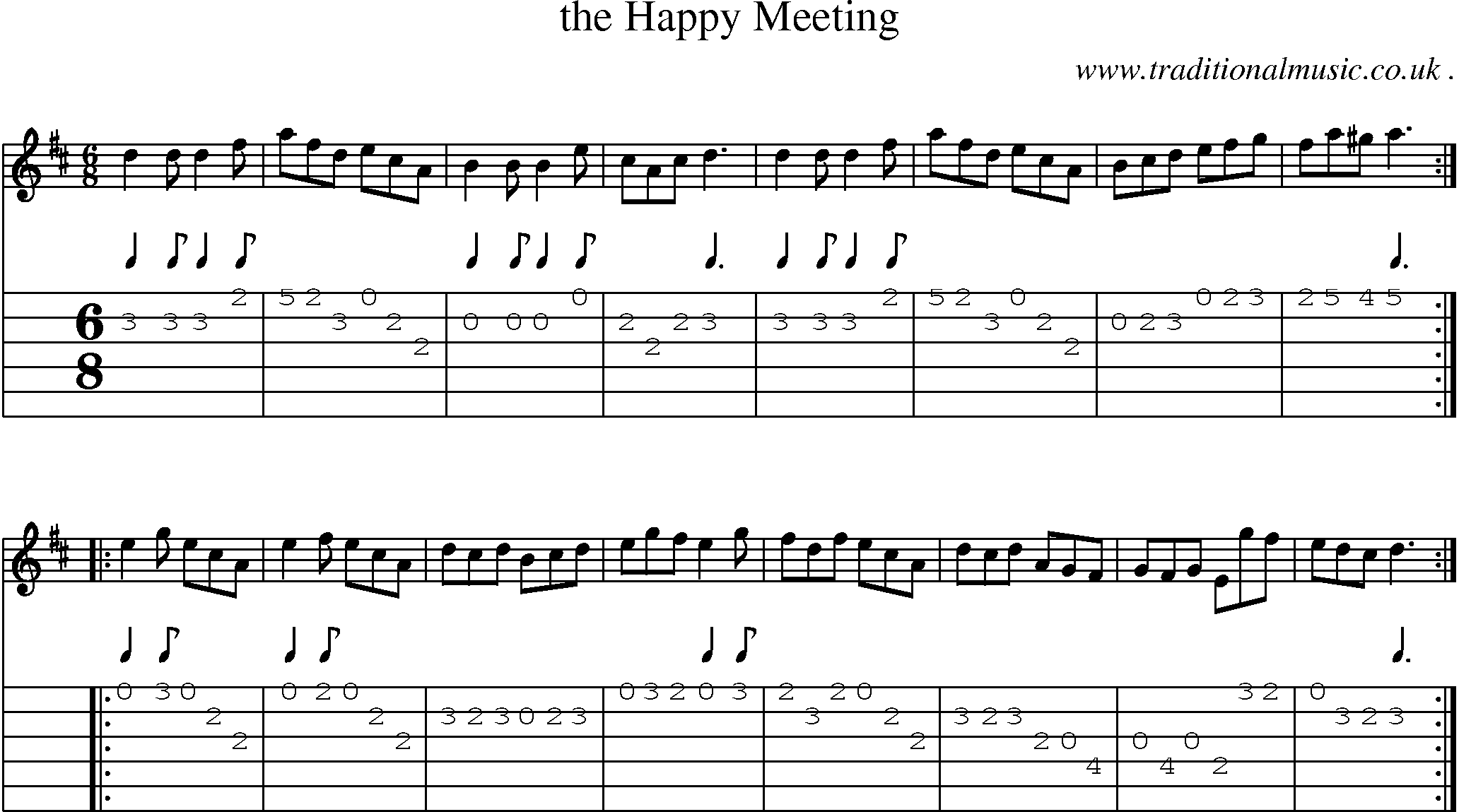 Sheet-Music and Guitar Tabs for The Happy Meeting
