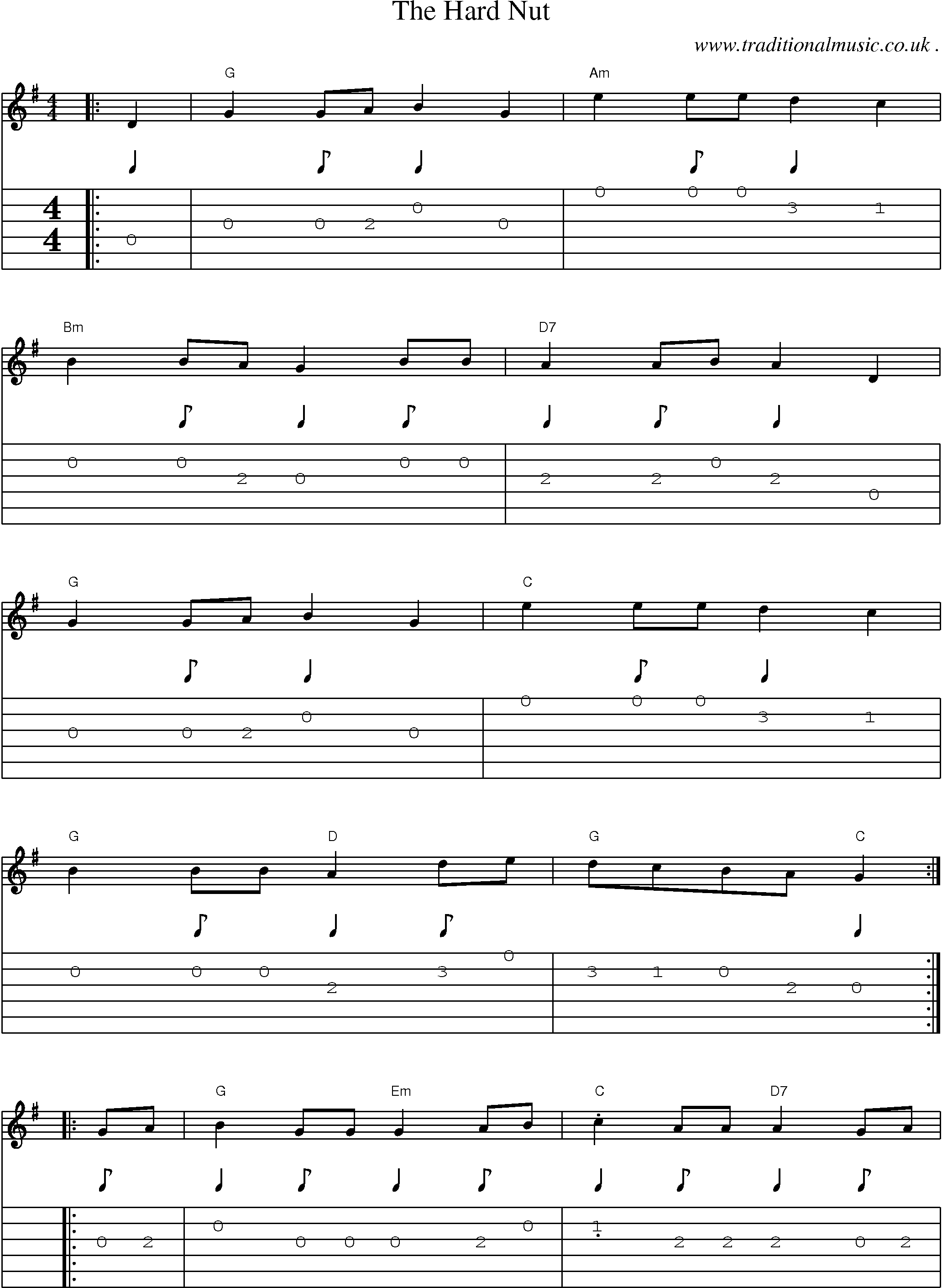 Sheet-Music and Guitar Tabs for The Hard Nut