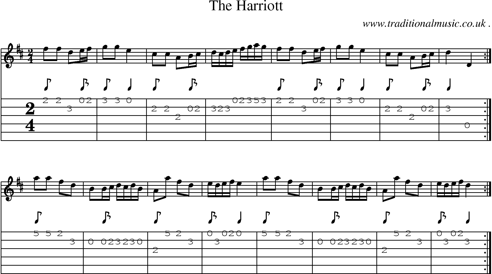 Sheet-Music and Guitar Tabs for The Harriott
