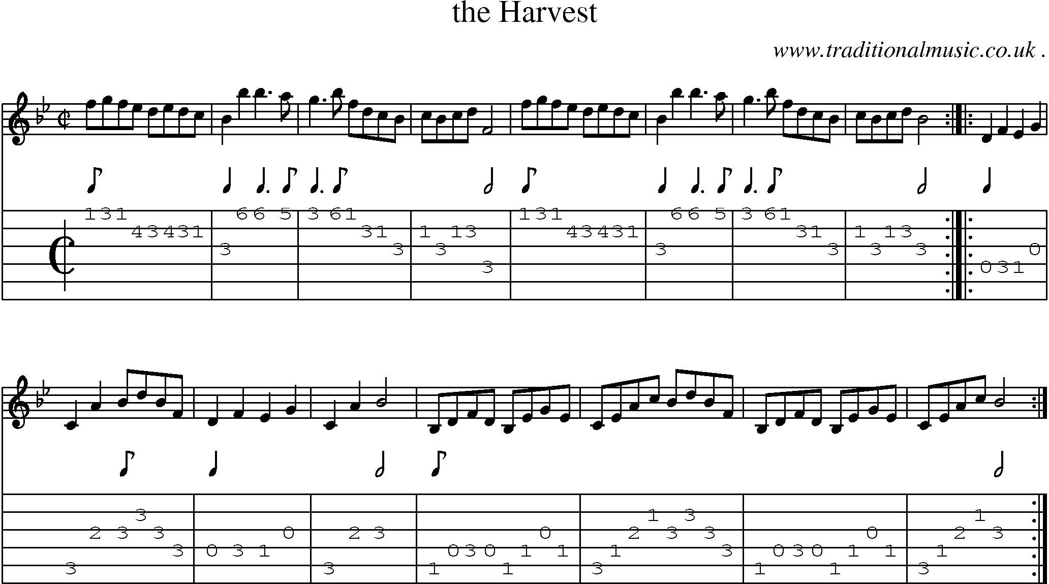 Sheet-Music and Guitar Tabs for The Harvest