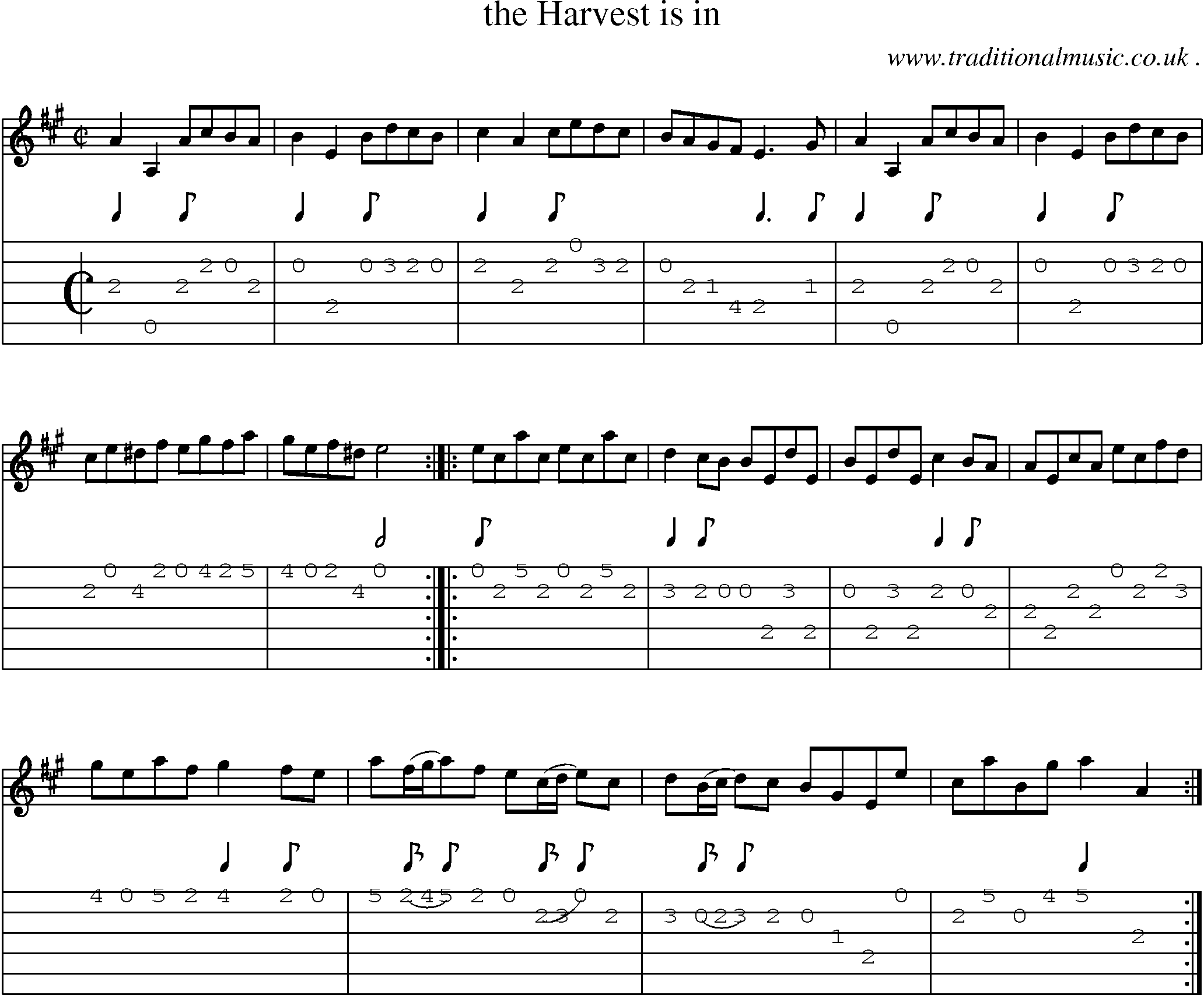 Sheet-Music and Guitar Tabs for The Harvest Is In