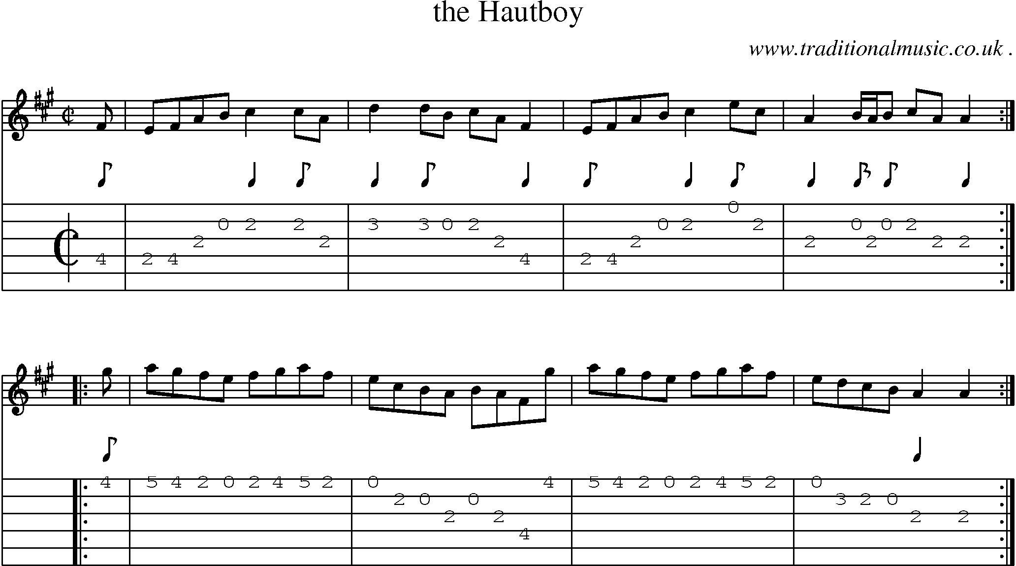 Sheet-Music and Guitar Tabs for The Hautboy