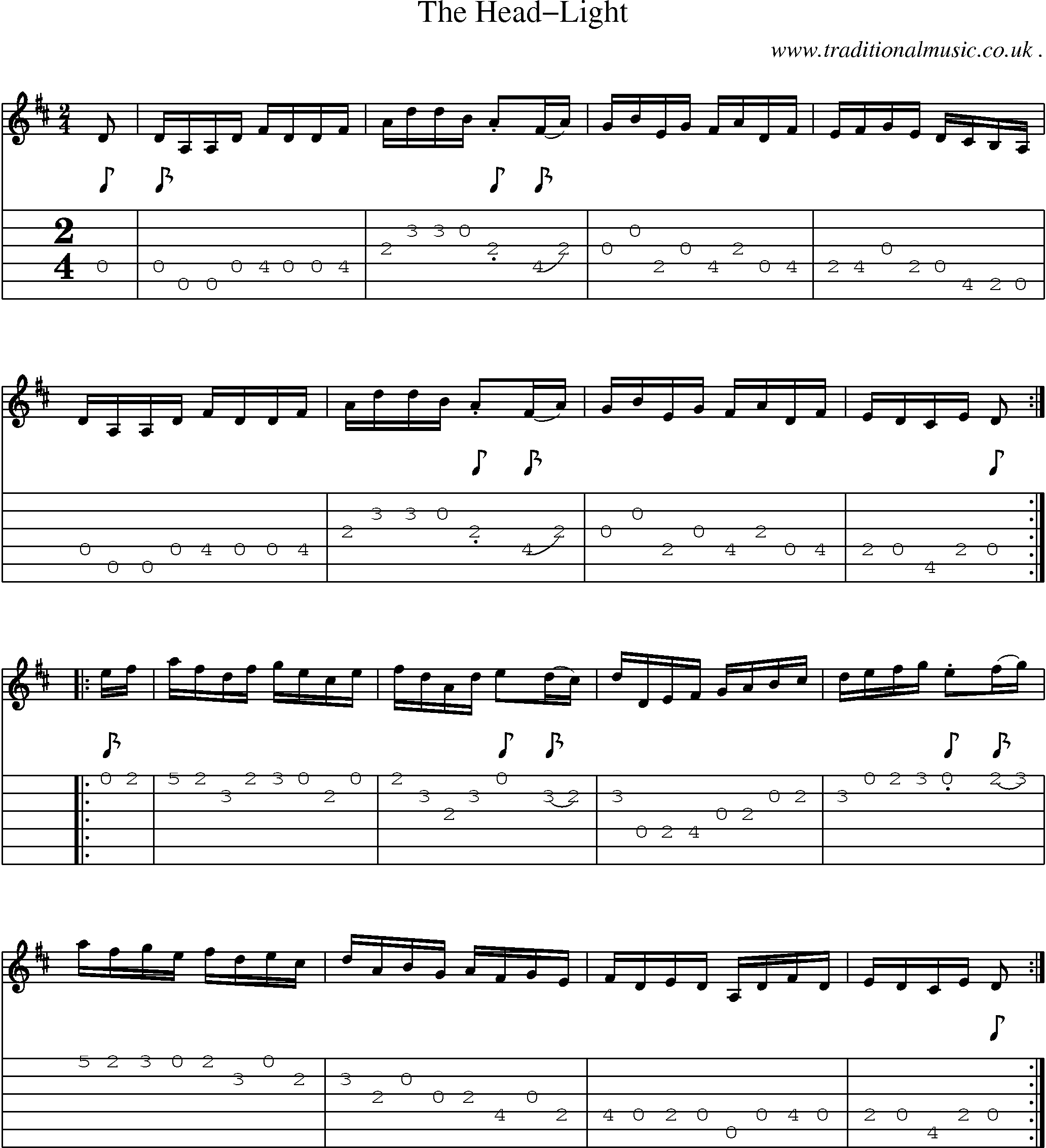 Sheet-Music and Guitar Tabs for The Head-light